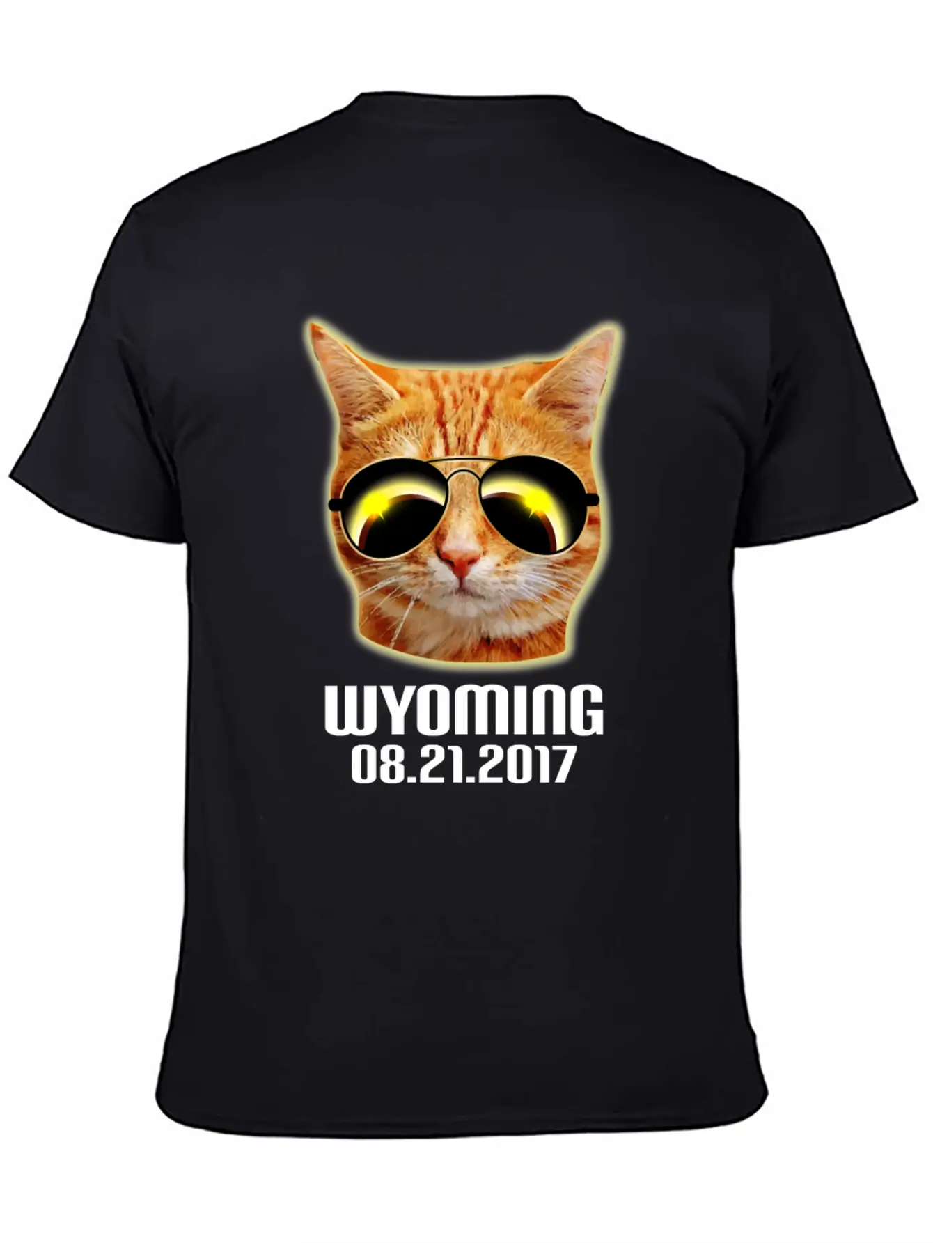 Total Solar Cat Eclipse Wyoming 21.08.2017 Basic Graphic T-Shirt ¨C Daily Comfort In Soft Cotton