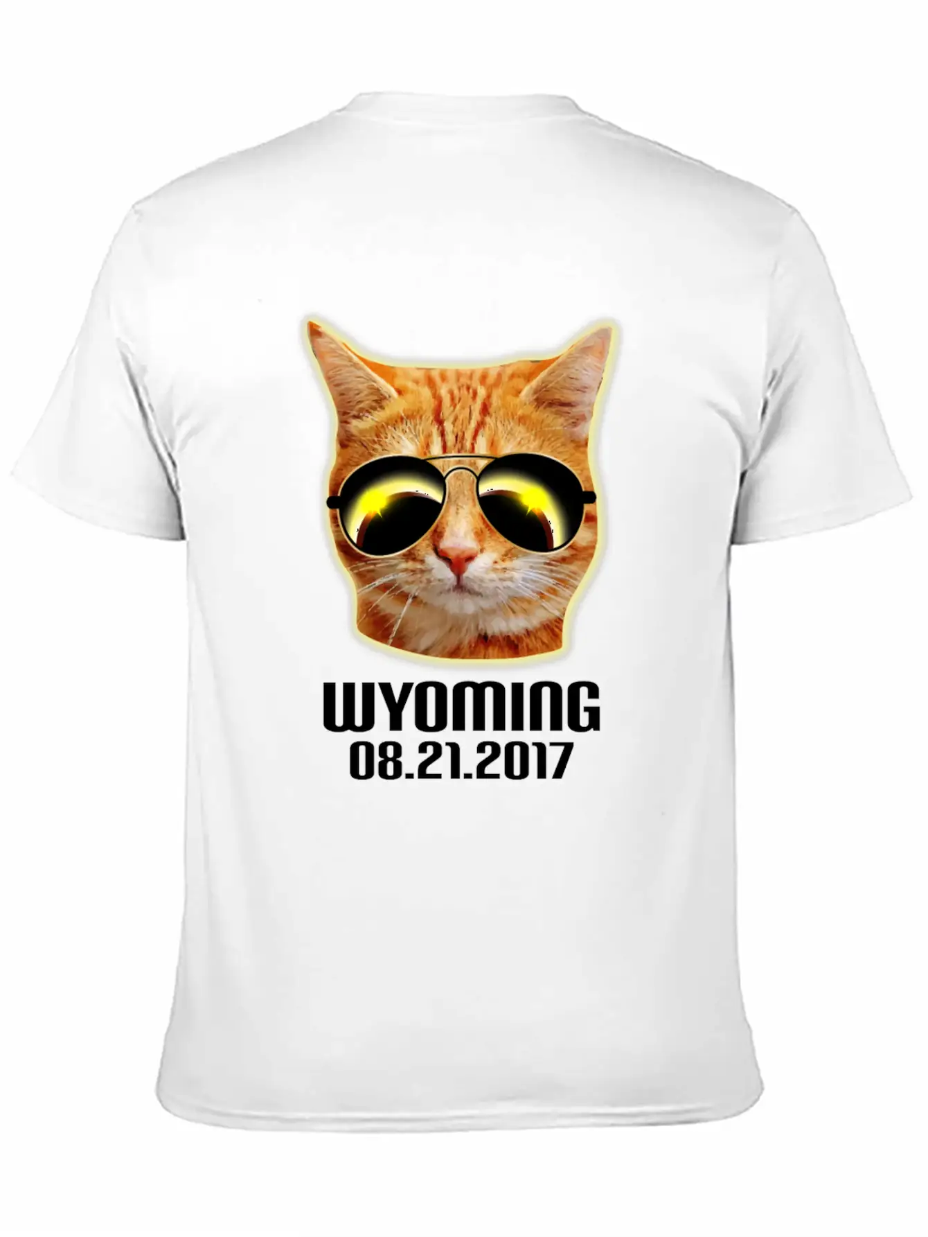Total Solar Cat Eclipse Wyoming 21.08.2017 Basic Graphic T-Shirt ¨C Daily Comfort In Soft Cotton