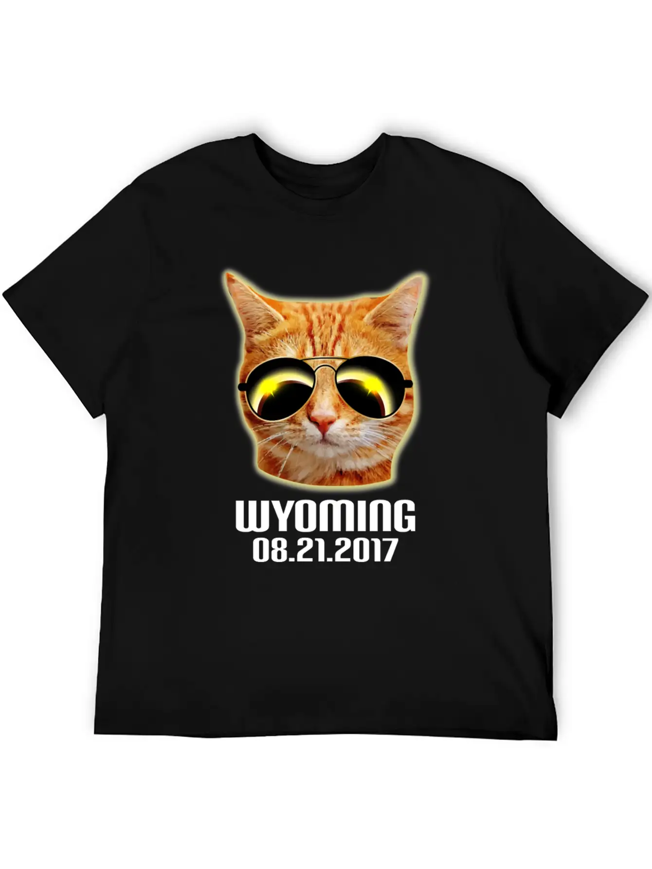 Total Solar Cat Eclipse Wyoming 21.08.2017 Basic Graphic T-Shirt ¨C Daily Comfort In Soft Cotton