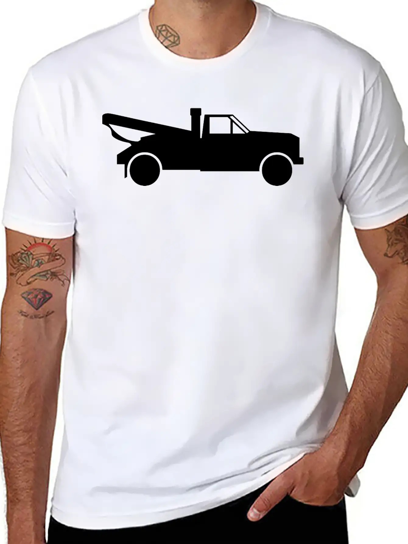 Tow Truck With A Crane Essential Cotton Tee For Daily Outfits ¨C Unisex Style