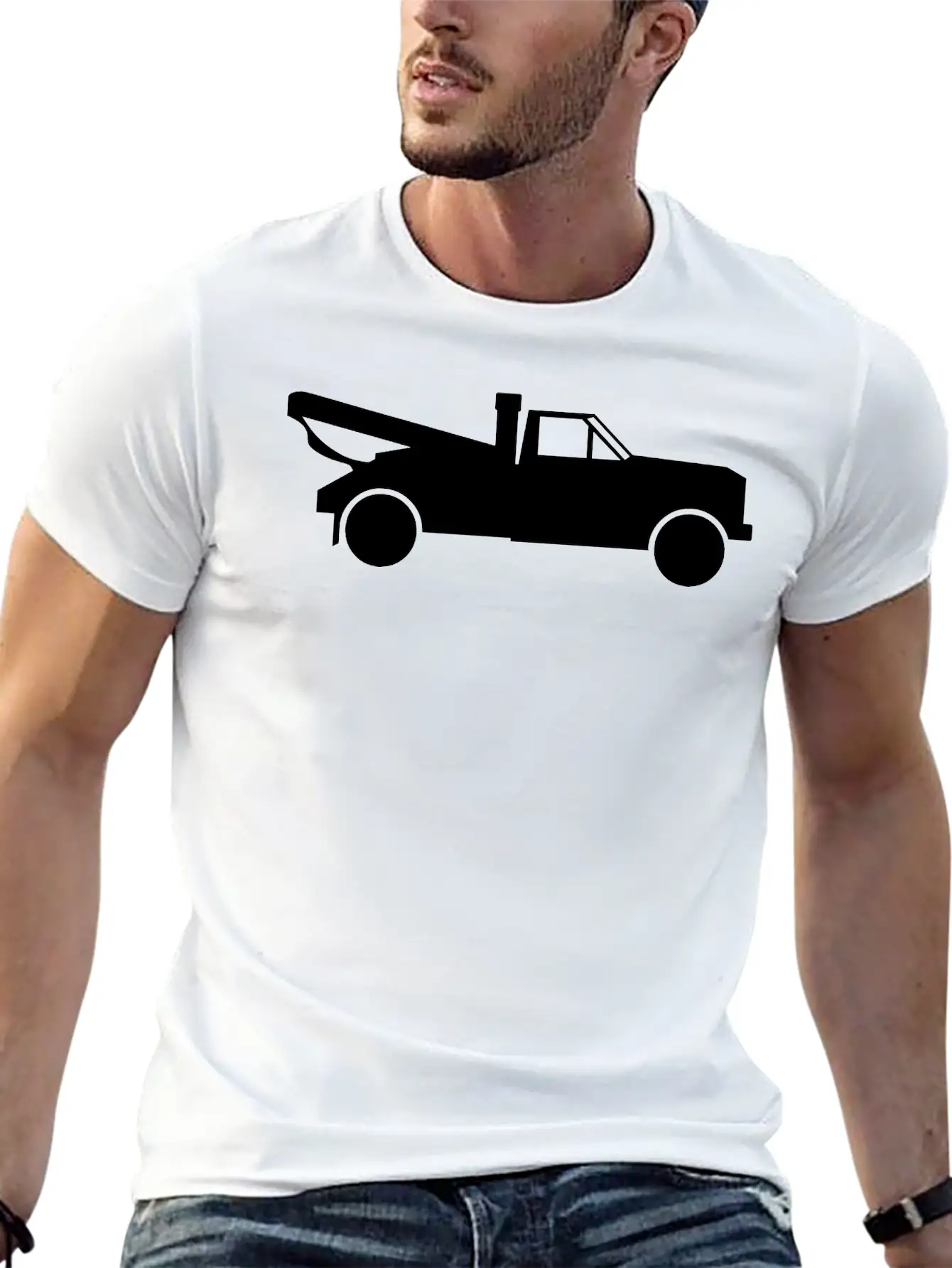Tow Truck With A Crane Essential Cotton Tee For Daily Outfits ¨C Unisex Style