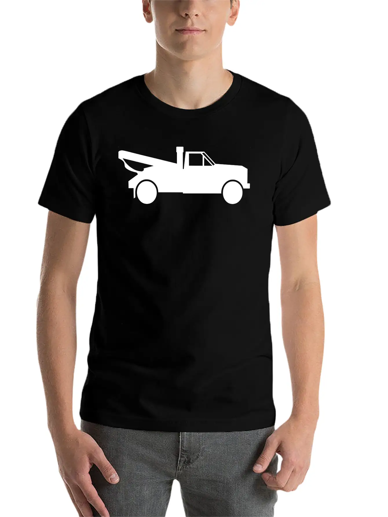 Tow Truck With A Crane Essential Cotton Tee For Daily Outfits ¨C Unisex Style