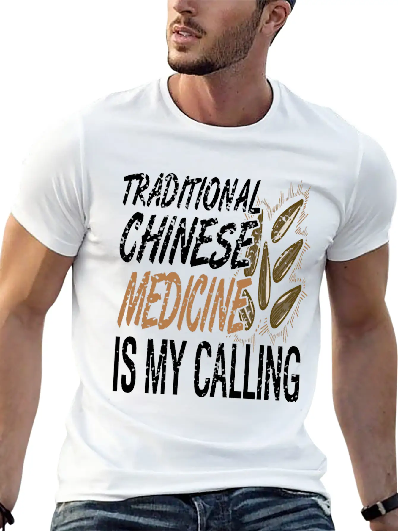 Traditional Chinese Medicine Is Calling Basic Graphic T-Shirt ¨C Daily Comfort In Soft Cotton