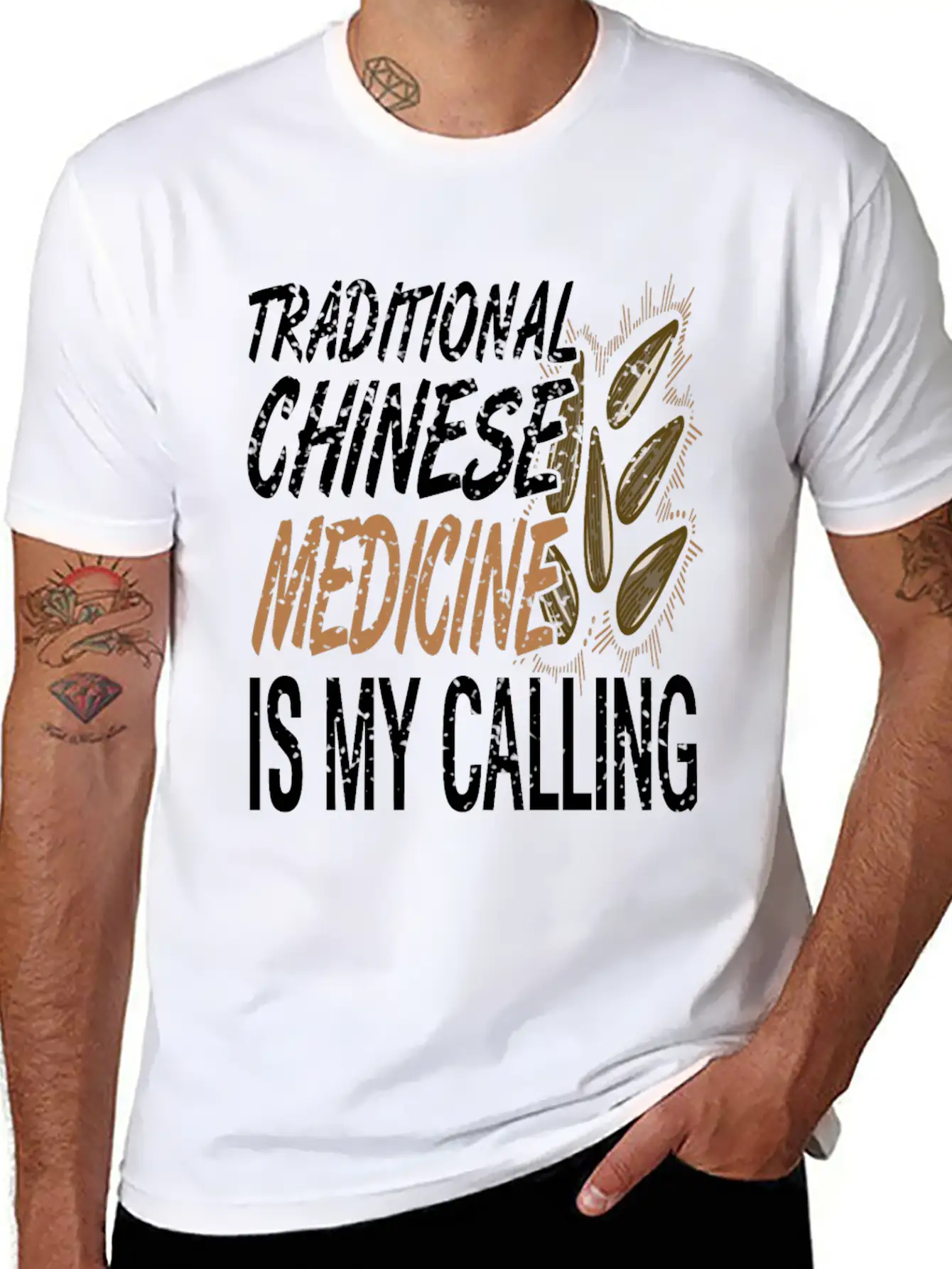 Traditional Chinese Medicine Is Calling Basic Graphic T-Shirt ¨C Daily Comfort In Soft Cotton