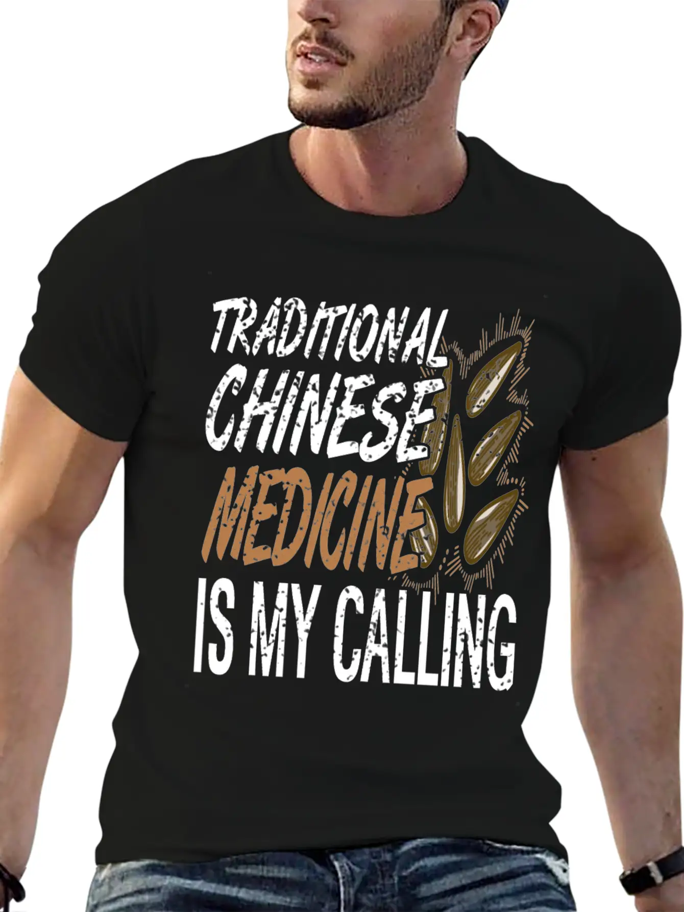 Traditional Chinese Medicine Is Calling Basic Graphic T-Shirt ¨C Daily Comfort In Soft Cotton