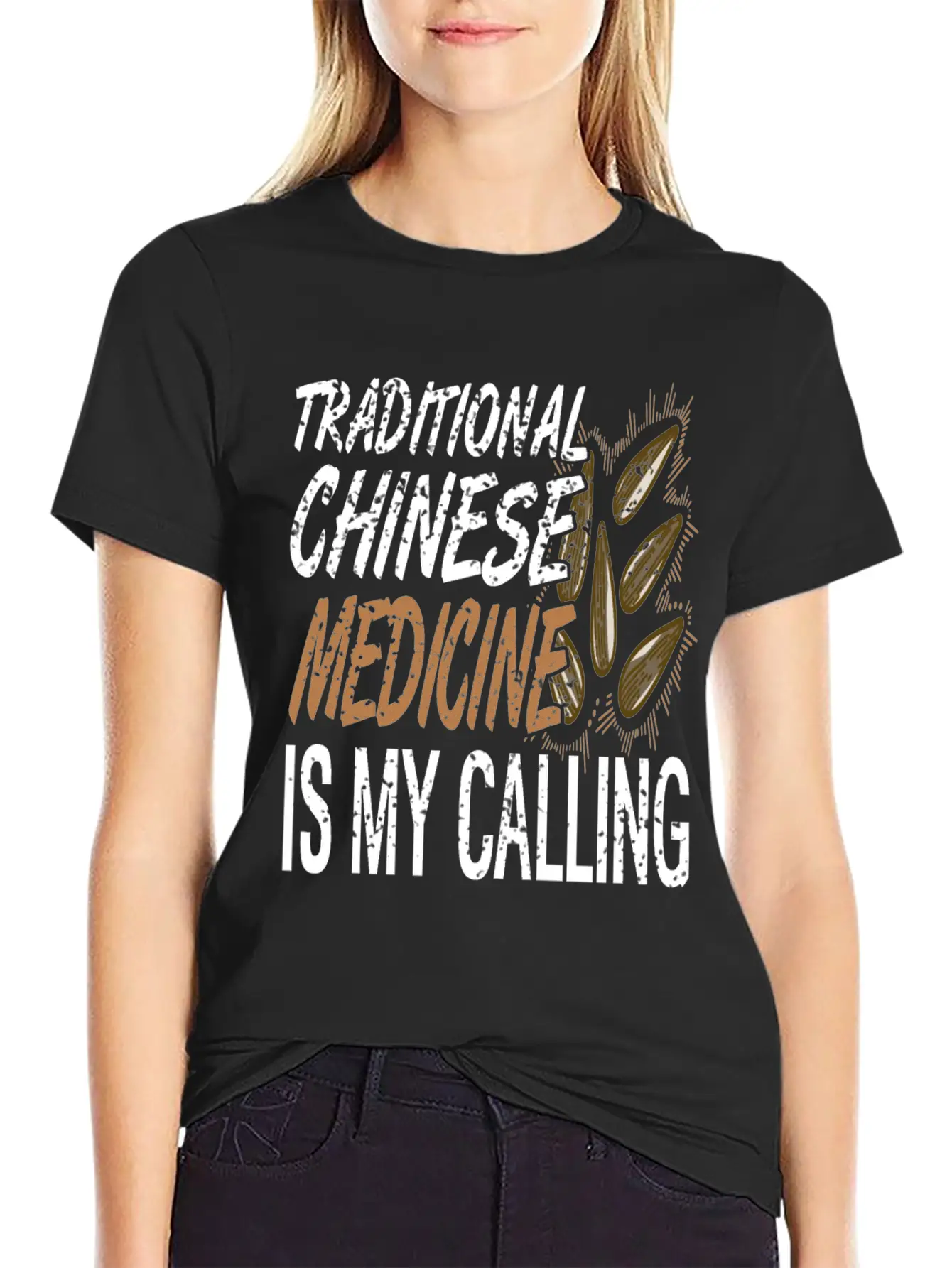 Traditional Chinese Medicine Is Calling Basic Graphic T-Shirt ¨C Daily Comfort In Soft Cotton