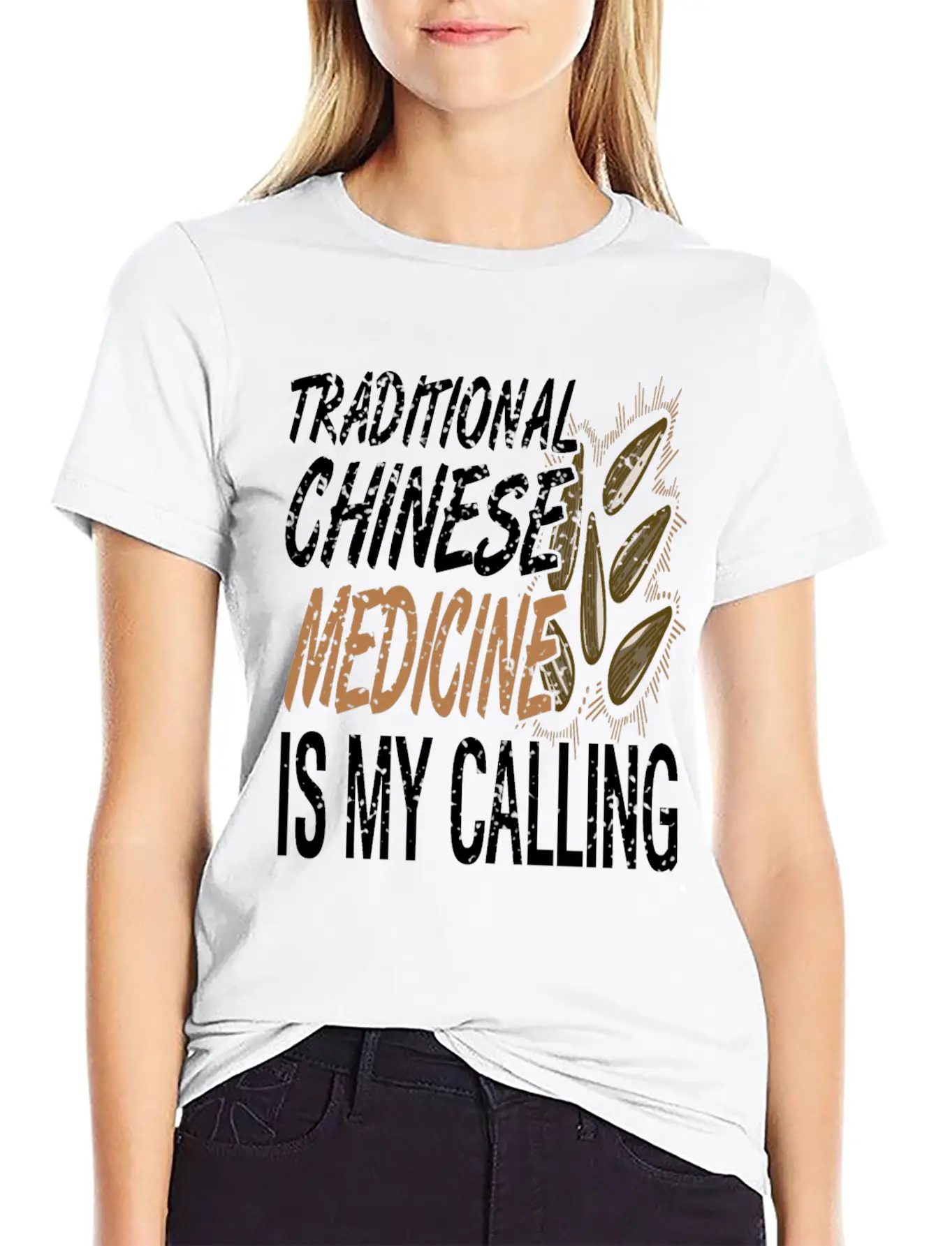 Traditional Chinese Medicine Is Calling Basic Graphic T-Shirt ¨C Daily Comfort In Soft Cotton