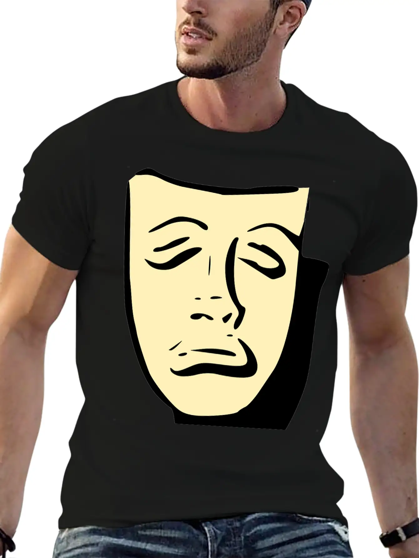 Tragedy Mask Basic Graphic T-Shirt ¨C Daily Comfort In Soft Cotton