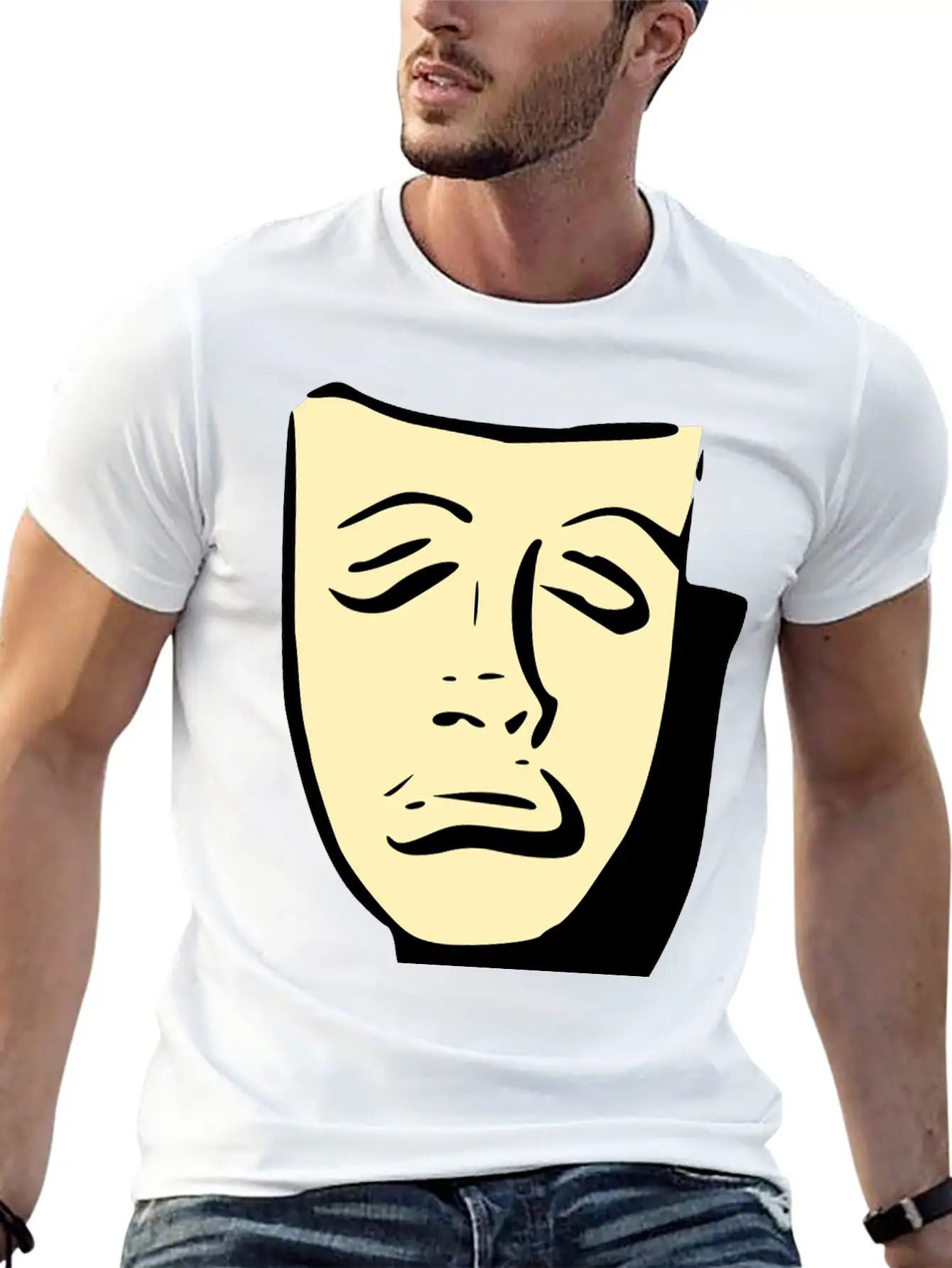 Tragedy Mask Basic Graphic T-Shirt ¨C Daily Comfort In Soft Cotton