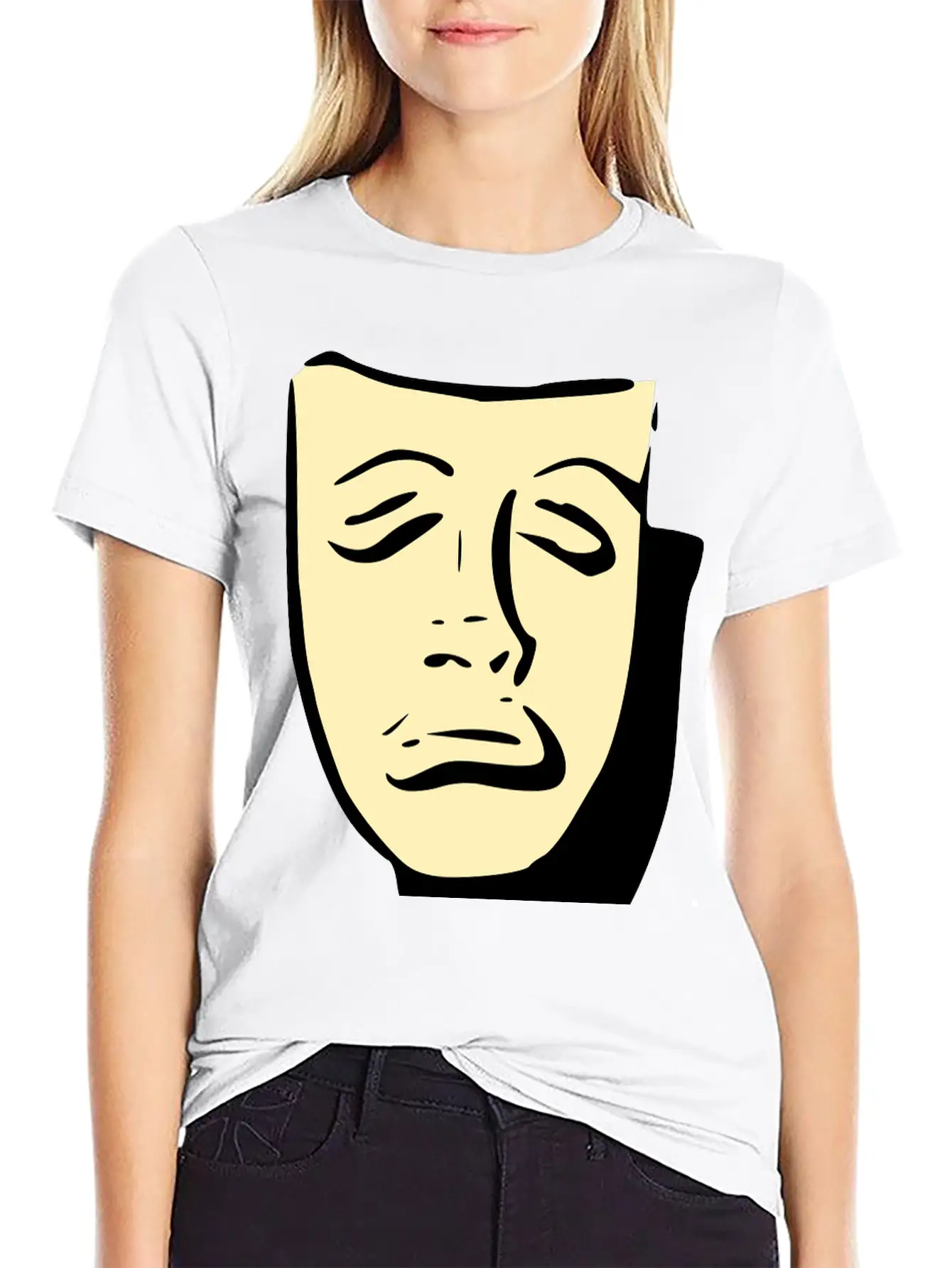 Tragedy Mask Basic Graphic T-Shirt ¨C Daily Comfort In Soft Cotton