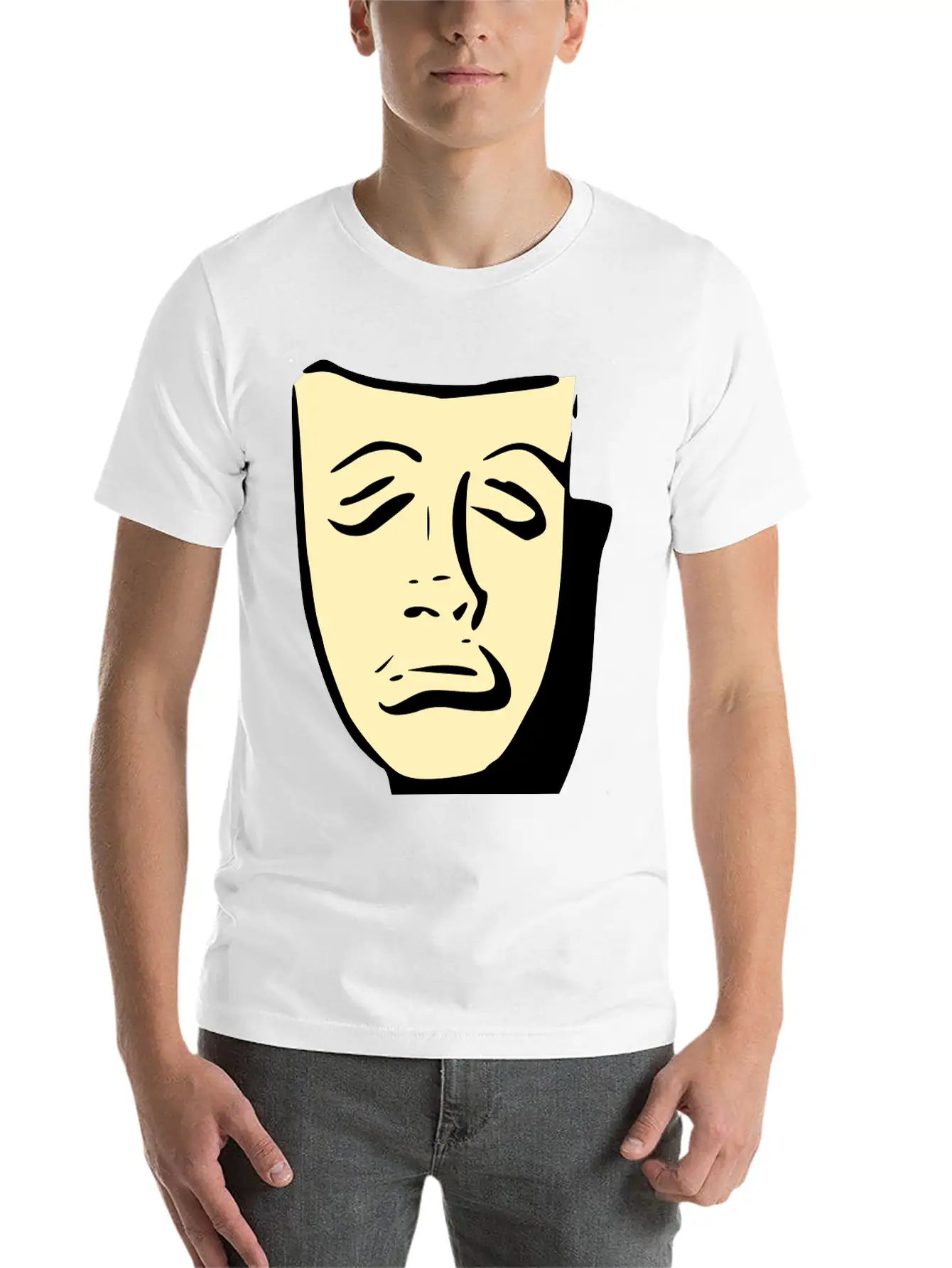 Tragedy Mask Basic Graphic T-Shirt ¨C Daily Comfort In Soft Cotton