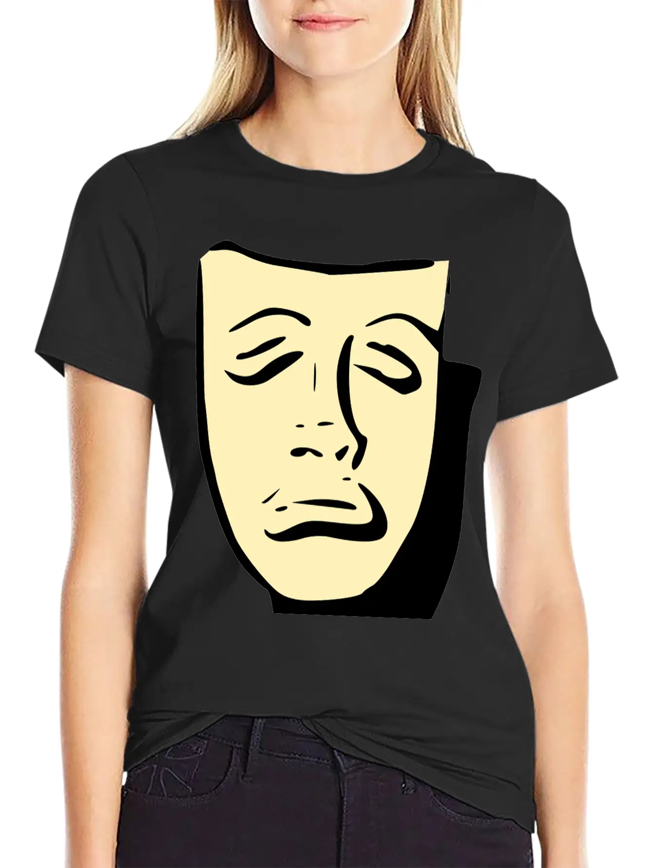 Tragedy Mask Basic Graphic T-Shirt ¨C Daily Comfort In Soft Cotton