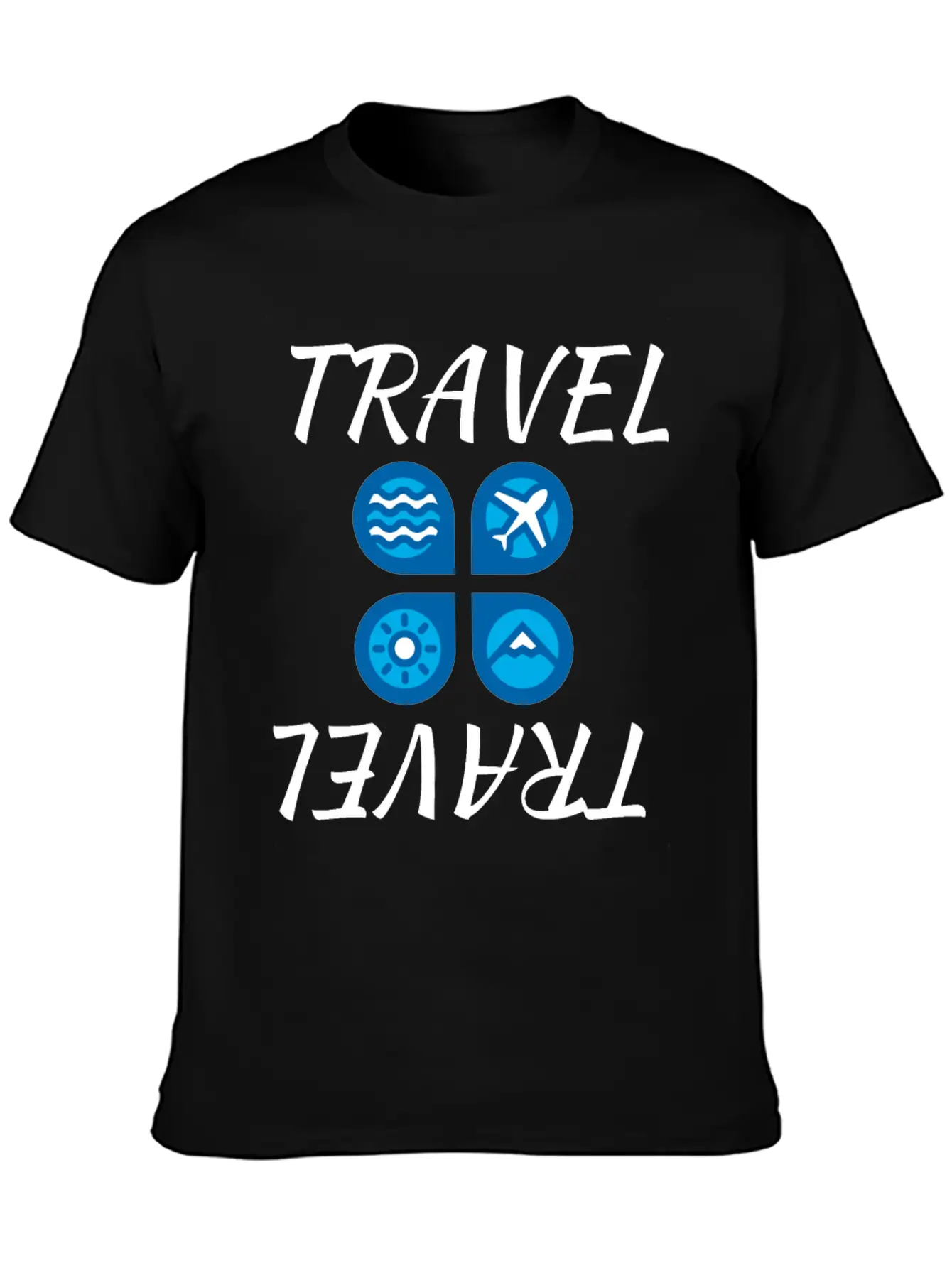Travel Travel White Unisex Casual T-Shirt ¨C Clean Design For Daily Comfort