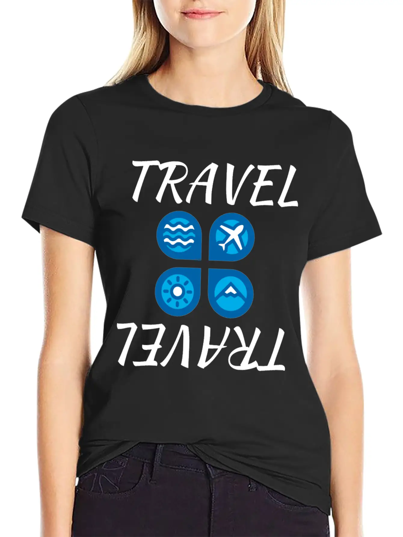 Travel Travel White Unisex Casual T-Shirt ¨C Clean Design For Daily Comfort