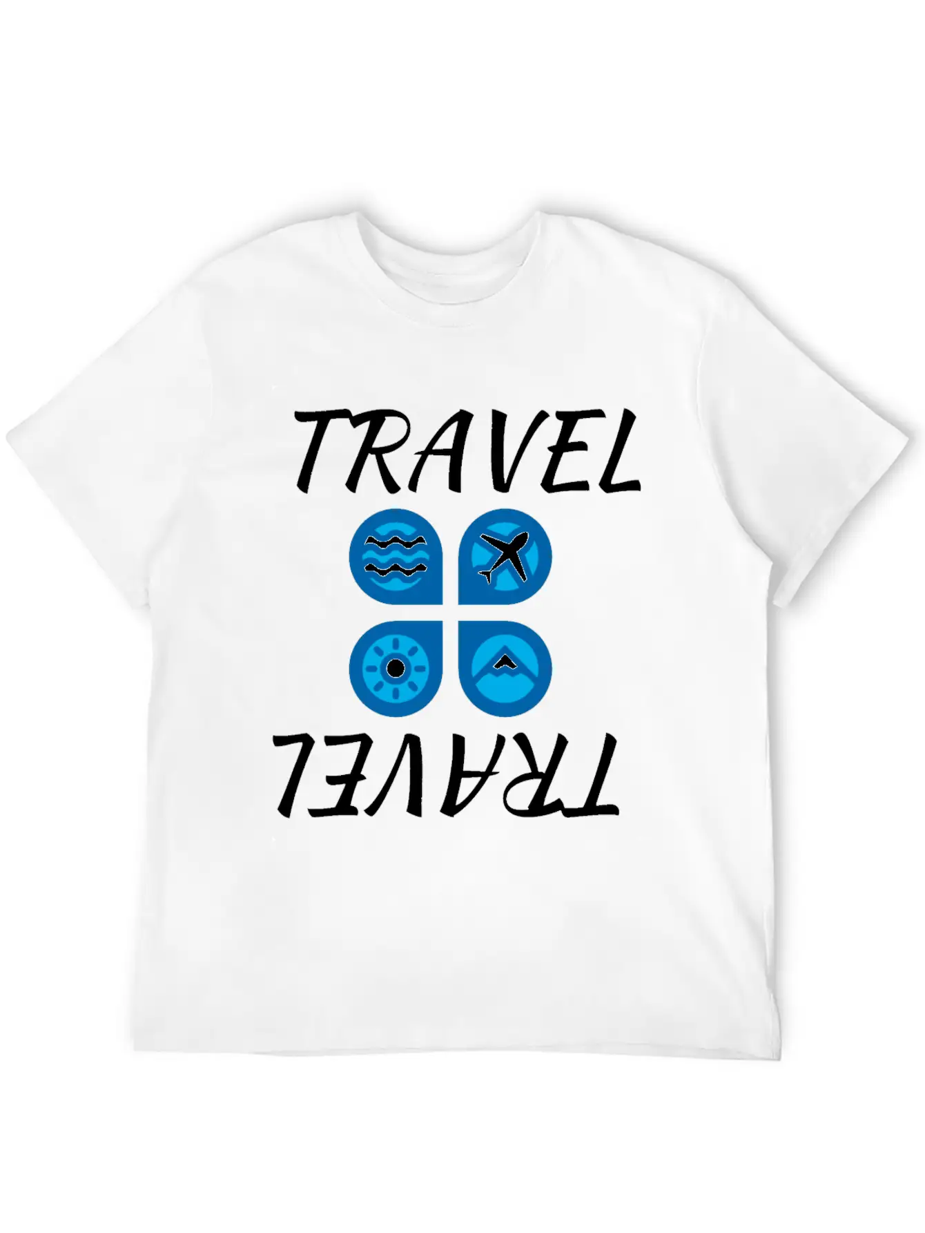 Travel Travel White Unisex Casual T-Shirt ¨C Clean Design For Daily Comfort