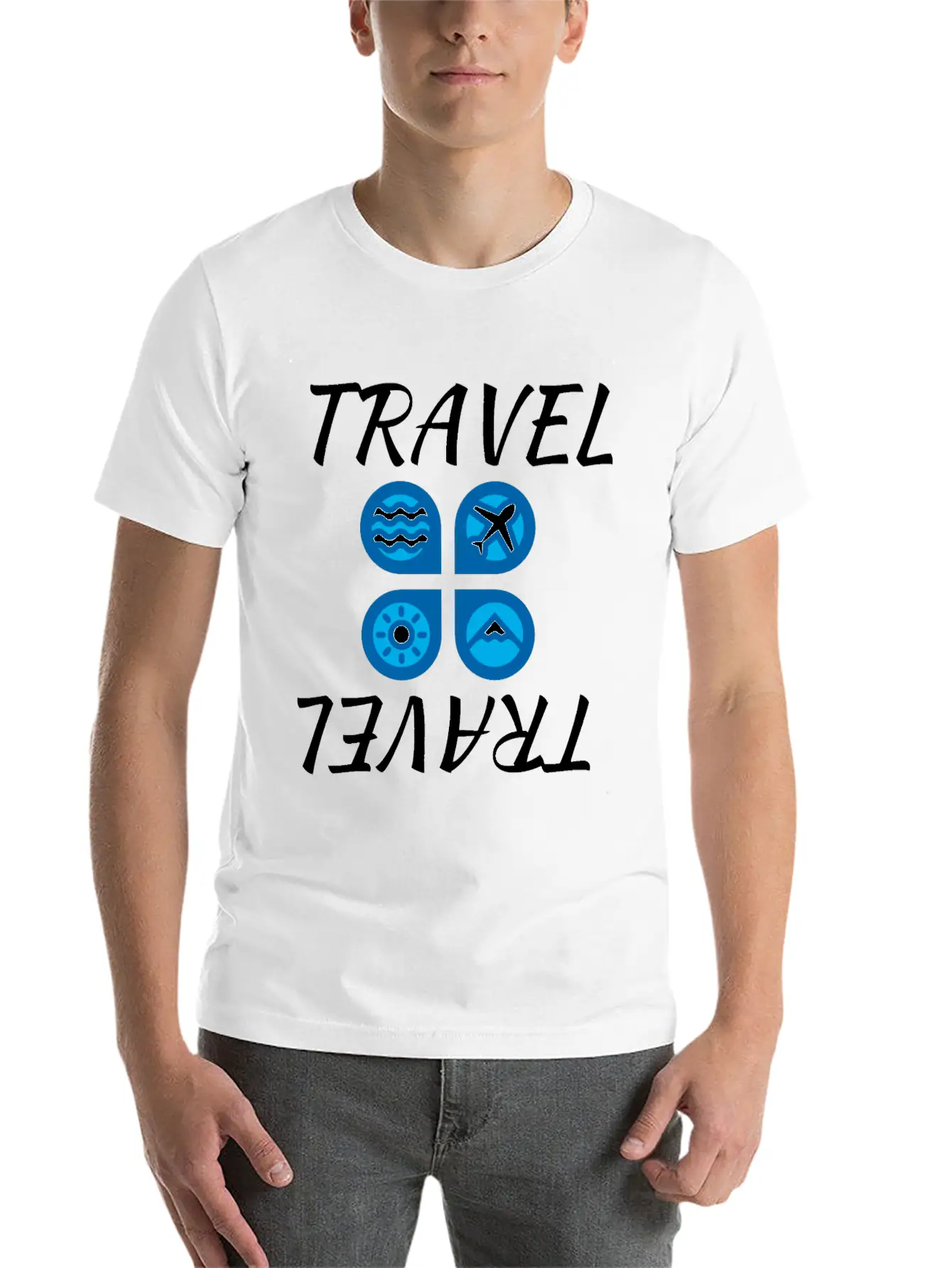 Travel Travel White Unisex Casual T-Shirt ¨C Clean Design For Daily Comfort