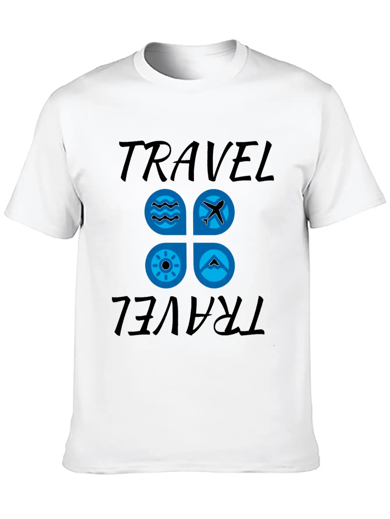 Travel Travel White Unisex Casual T-Shirt ¨C Clean Design For Daily Comfort