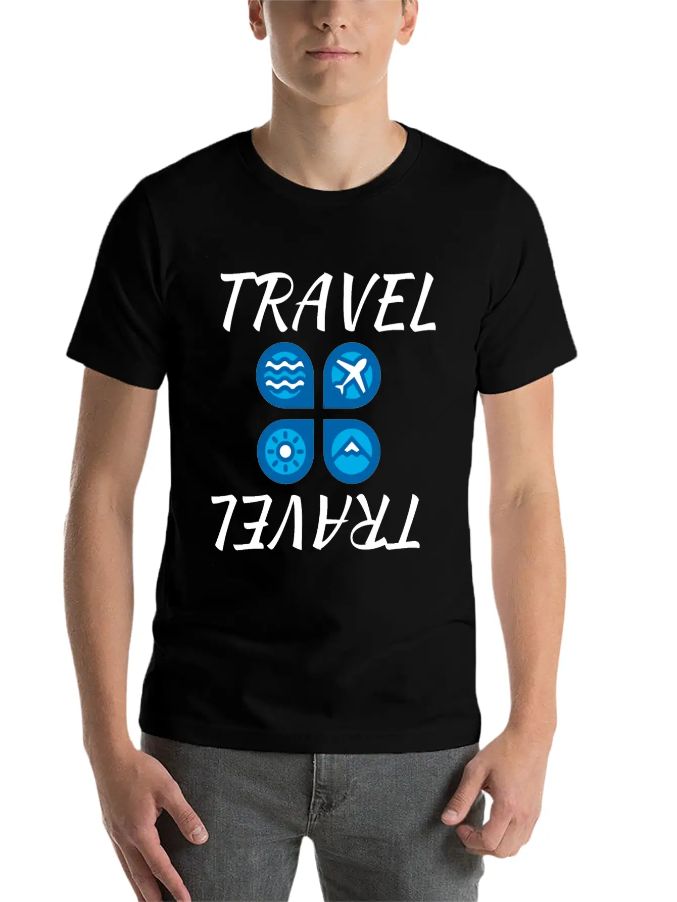 Travel Travel White Unisex Casual T-Shirt ¨C Clean Design For Daily Comfort