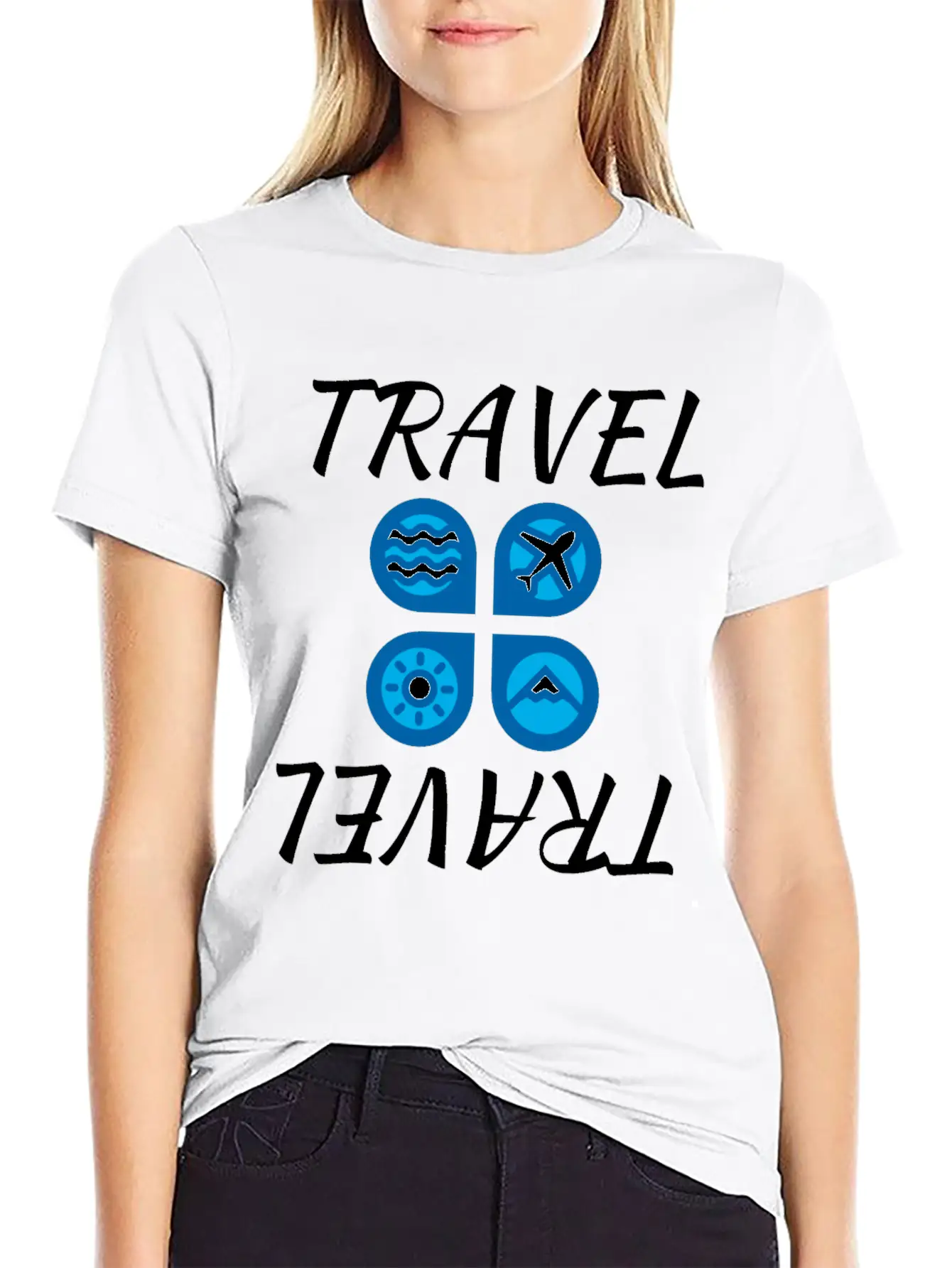 Travel Travel White Unisex Casual T-Shirt ¨C Clean Design For Daily Comfort