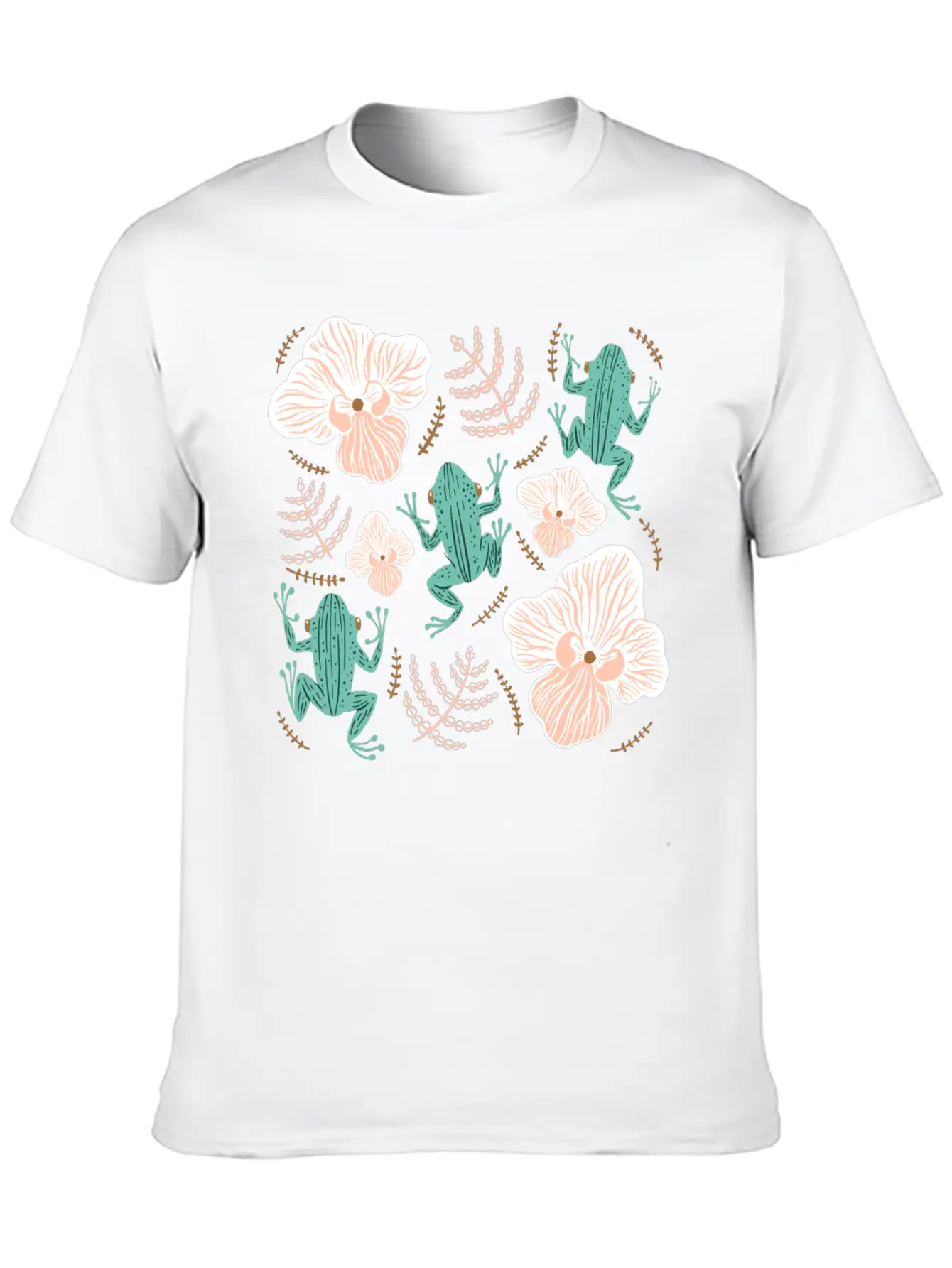 Tree Frog Floral Basic Graphic T-Shirt ¨C Daily Comfort In Soft Cotton