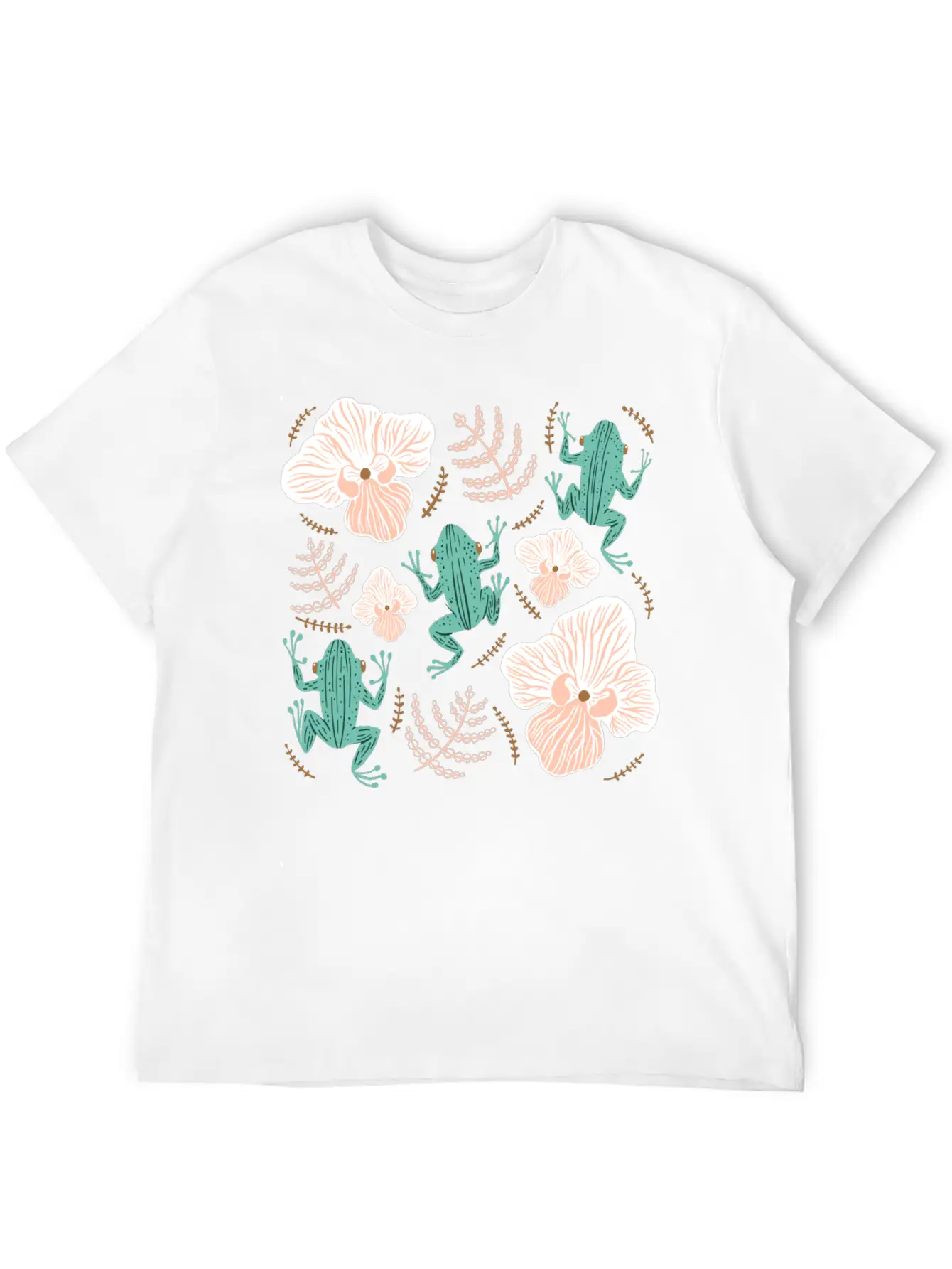 Tree Frog Floral Basic Graphic T-Shirt ¨C Daily Comfort In Soft Cotton