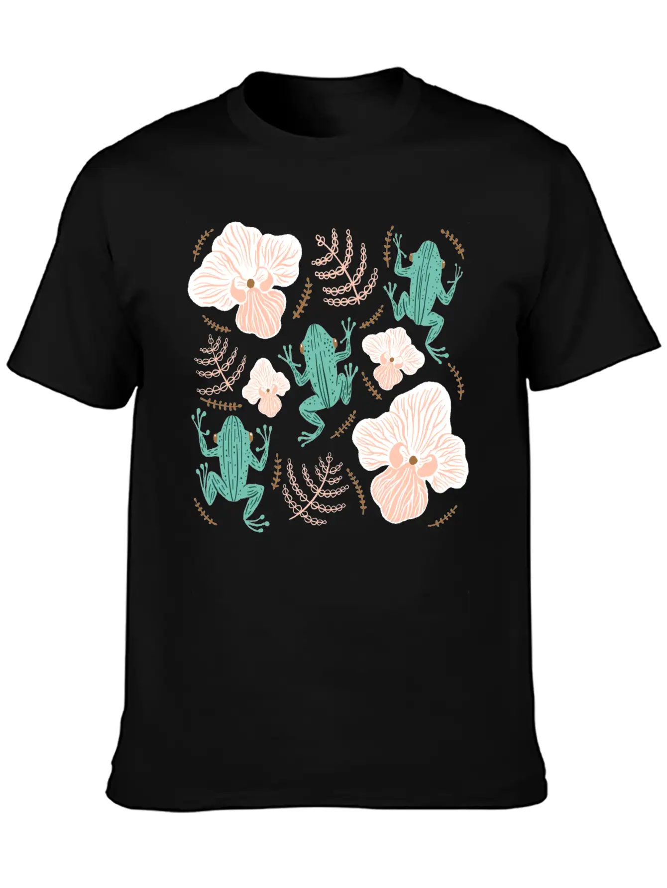 Tree Frog Floral Basic Graphic T-Shirt ¨C Daily Comfort In Soft Cotton