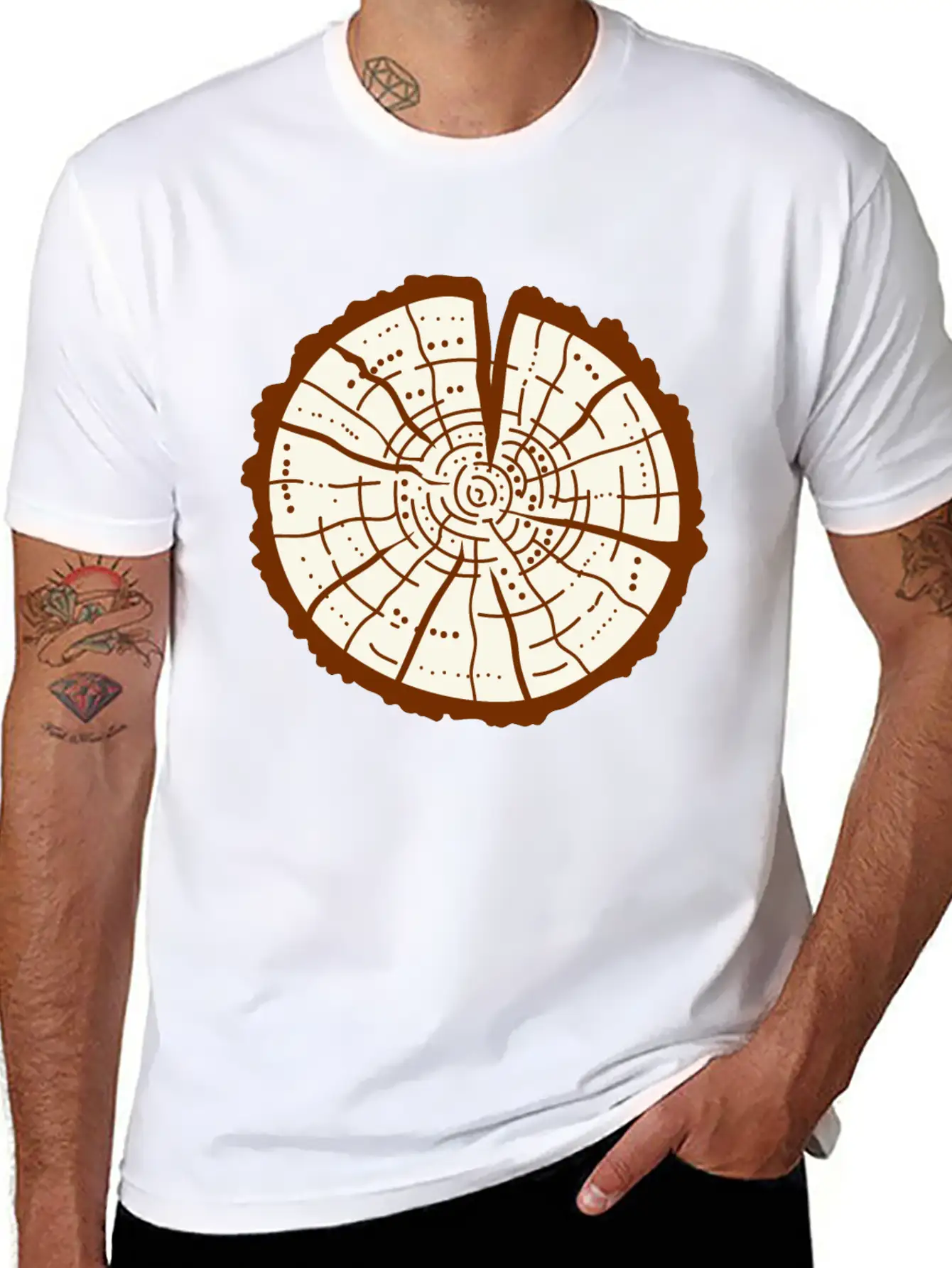 Tree Trunk Essential Cotton Tee For Daily Outfits ¨C Unisex Style