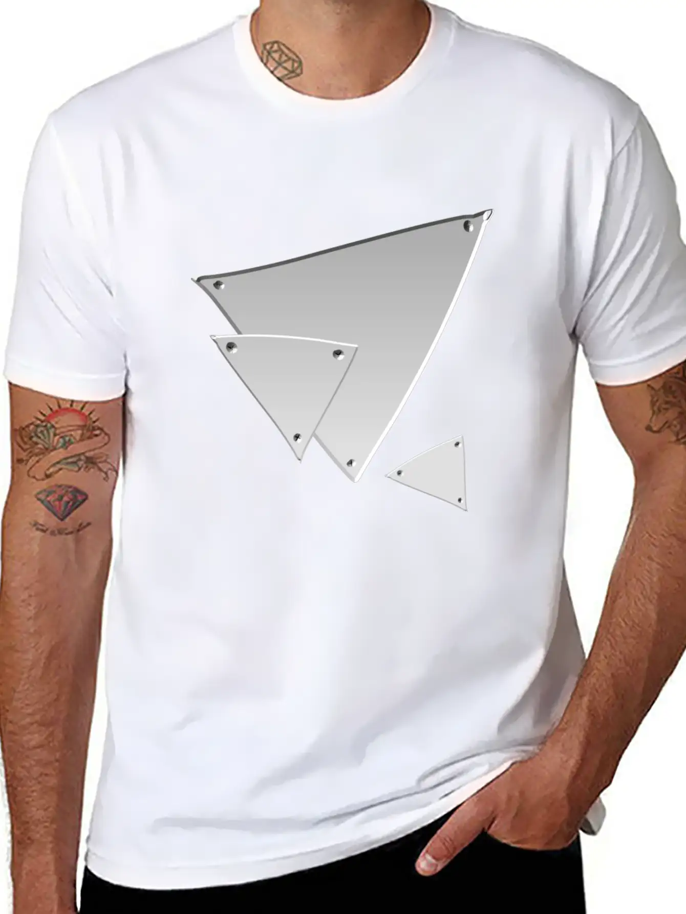 Triangle Triangle Metal Silver Nails Icon Soft Cotton Short Sleeve Tee ¨C Unisex Wardrobe Staple