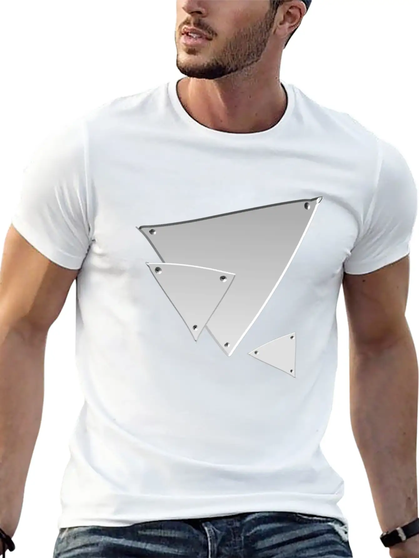 Triangle Triangle Metal Silver Nails Icon Soft Cotton Short Sleeve Tee ¨C Unisex Wardrobe Staple