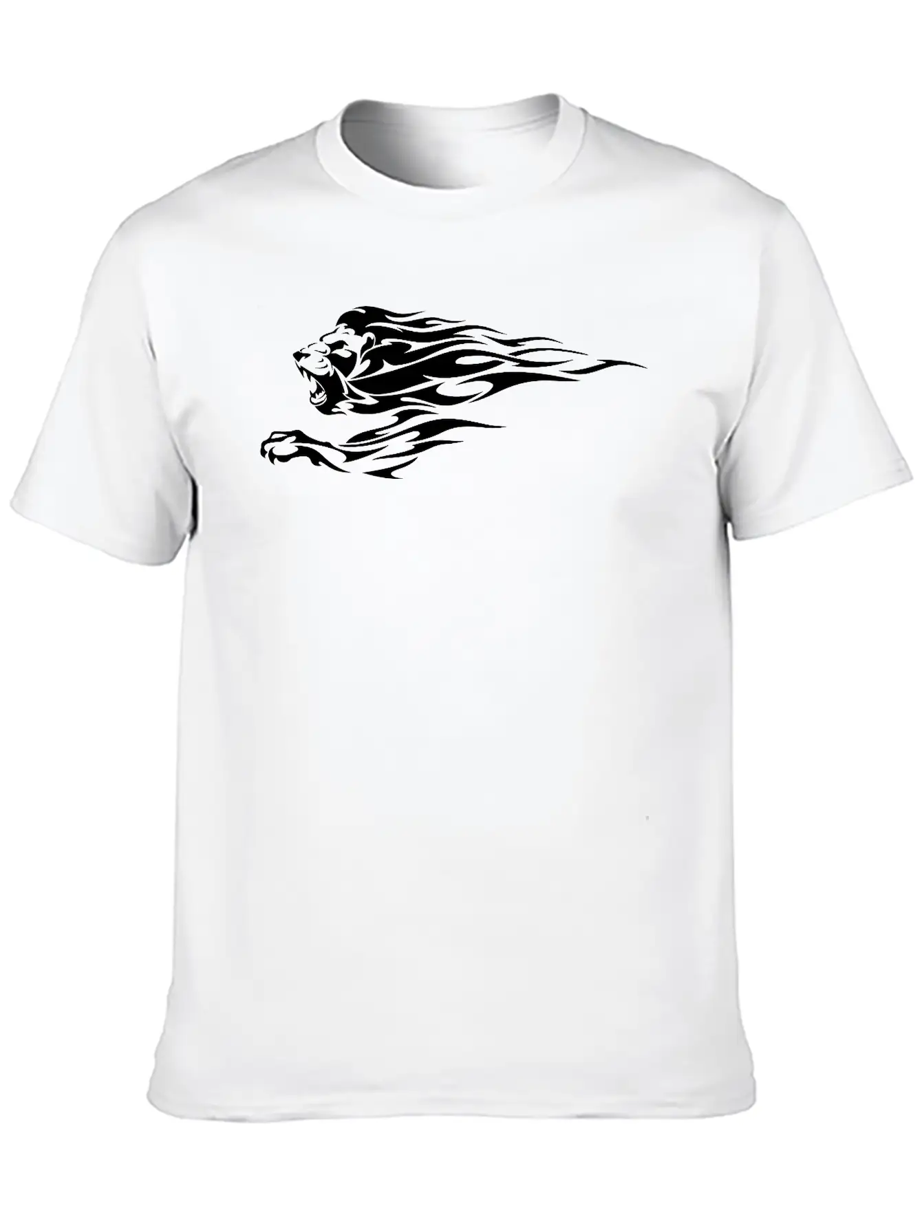 Tribal Fire Lion Essential Cotton Tee For Daily Outfits ¨C Unisex Style