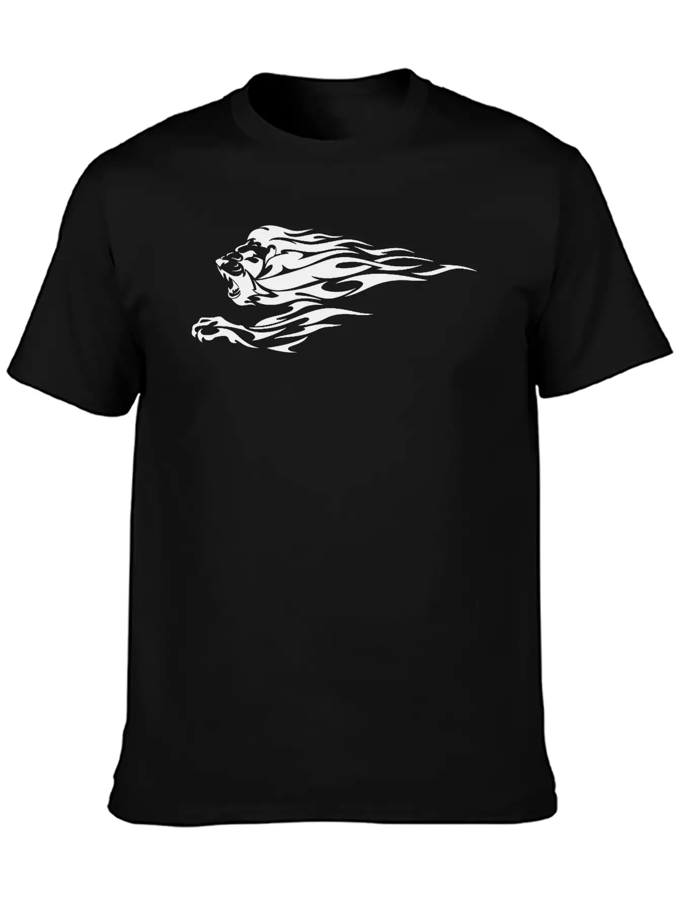 Tribal Fire Lion Essential Cotton Tee For Daily Outfits ¨C Unisex Style