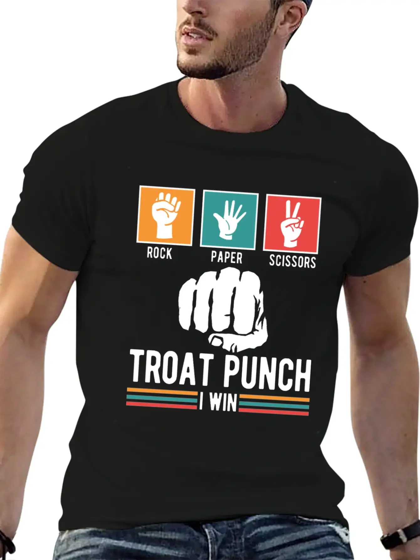Troat Punch I Win Basic Graphic T-Shirt ¨C Daily Comfort In Soft Cotton