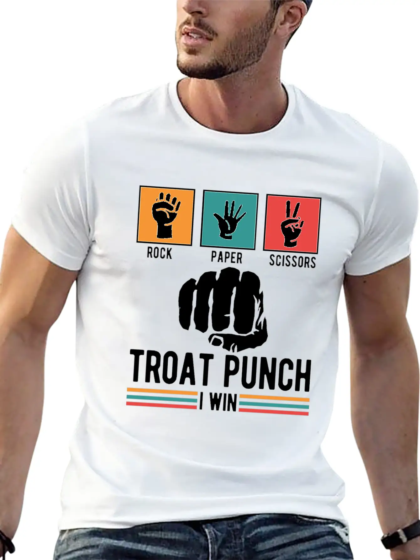 Troat Punch I Win Basic Graphic T-Shirt ¨C Daily Comfort In Soft Cotton