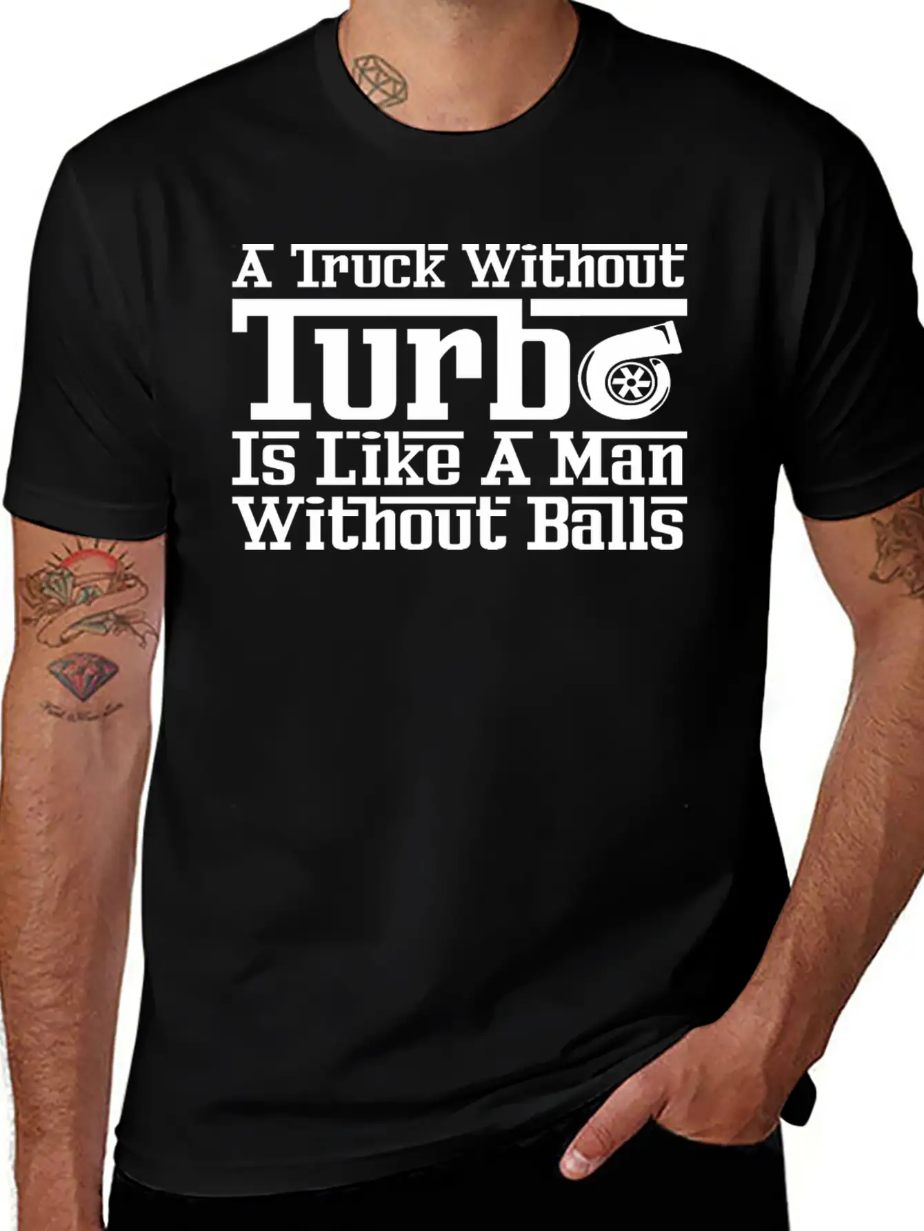 Truck Without Turbo Like Man Without Turbocharger Soft Cotton Short Sleeve Tee ¨C Unisex Wardrobe Staple