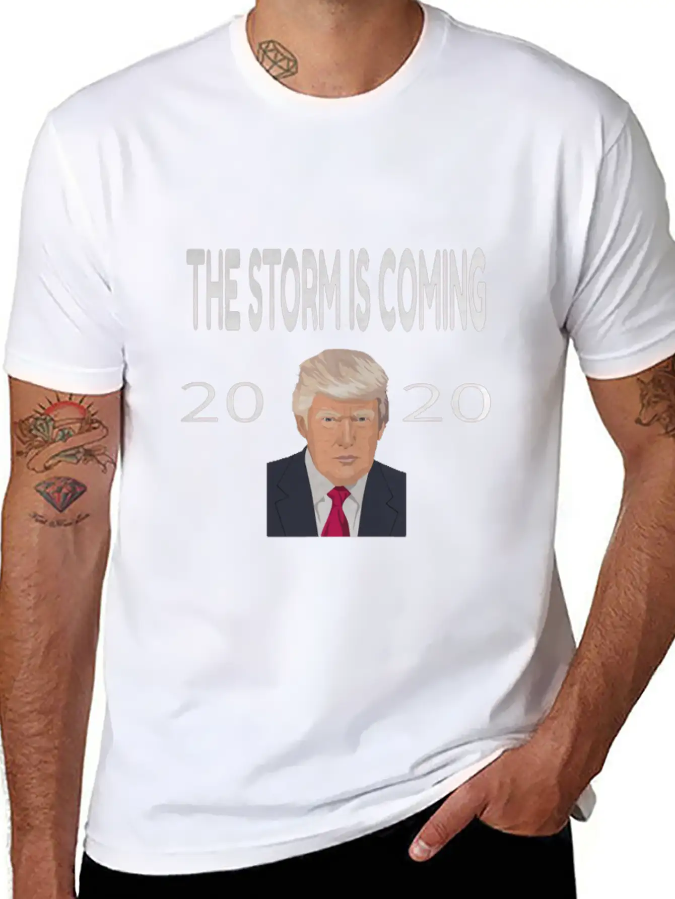 Trump The Storm Is Coming 2020 Essential Cotton Tee For Daily Outfits ¨C Unisex Style