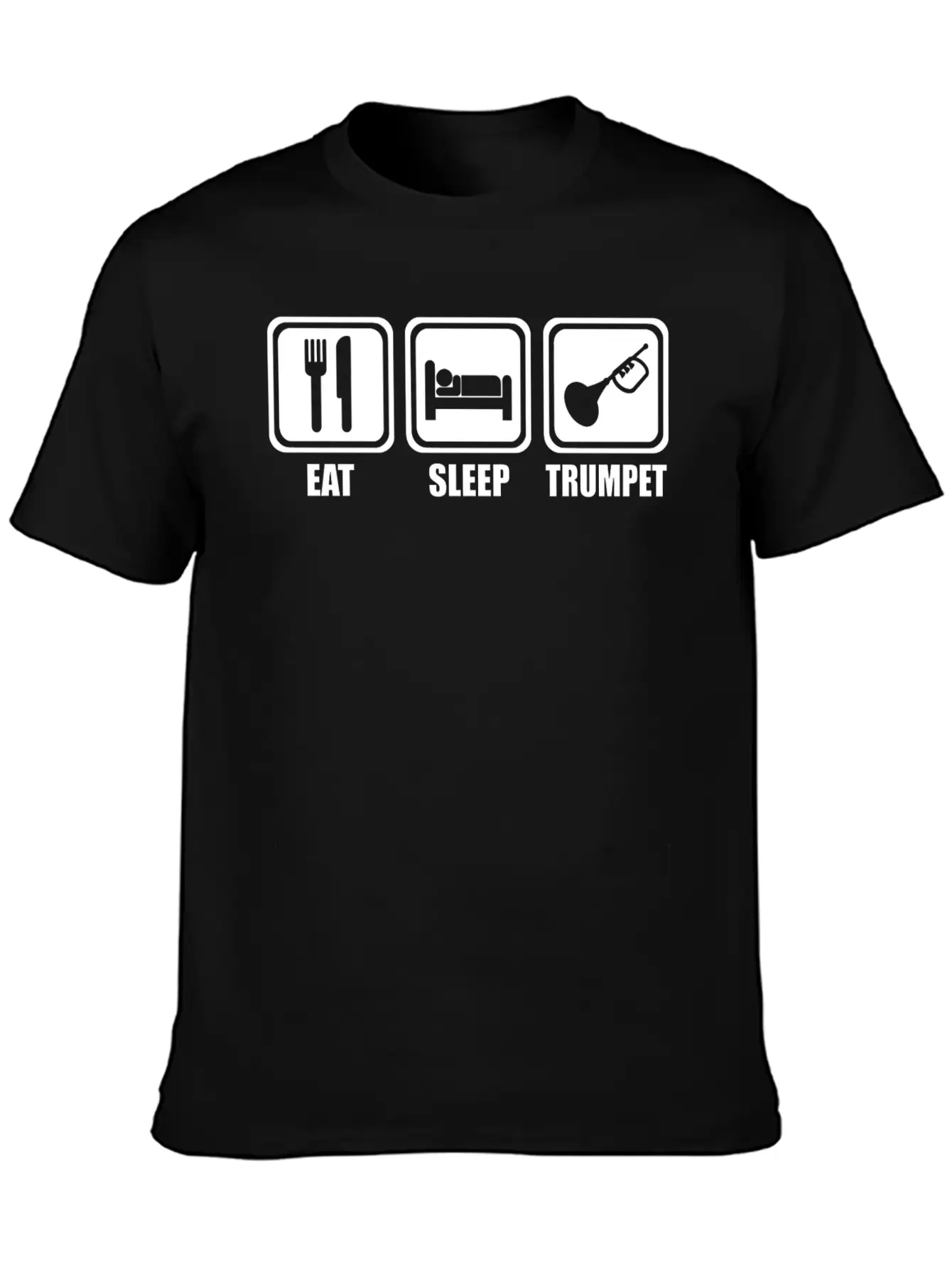 Trumpet - Eat Sleep Play Trumpet Essential Cotton Tee For Daily Outfits ¨C Unisex Style
