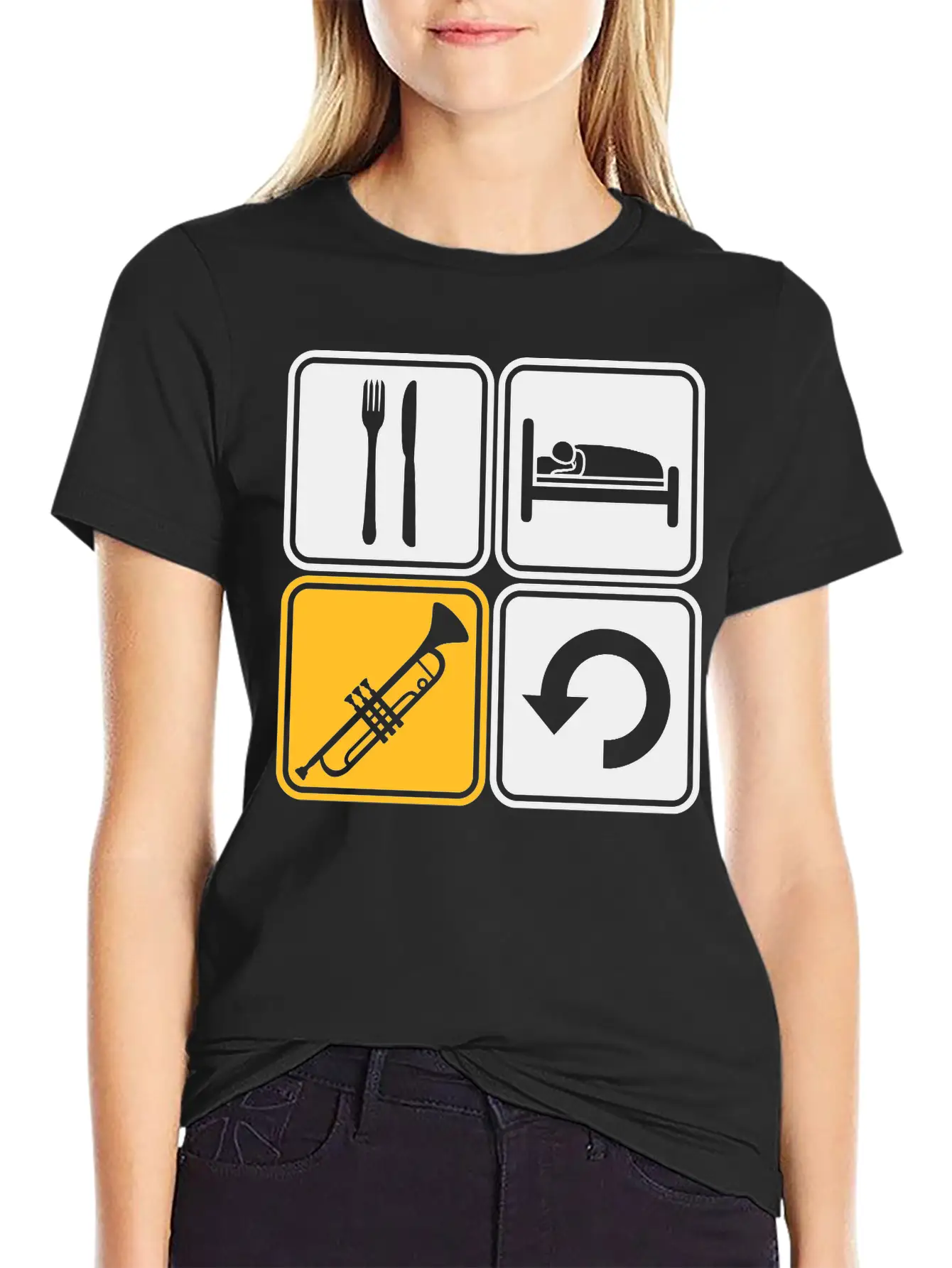 Trumpet Eat Sleep Soft Cotton Short Sleeve Tee ¨C Unisex Wardrobe Staple