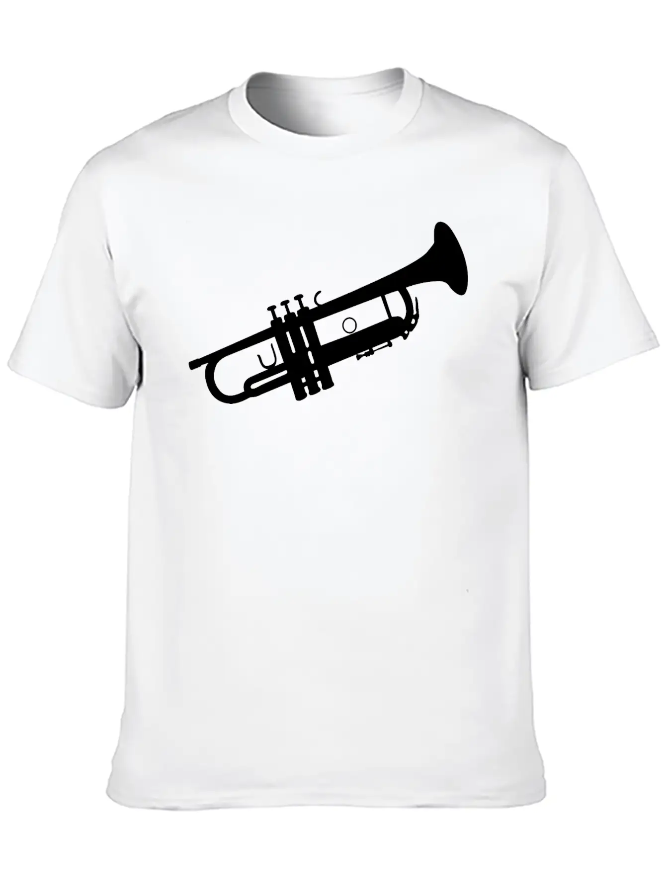Trumpet Silhouette White Soft Cotton Short Sleeve Tee ¨C Unisex Wardrobe Staple
