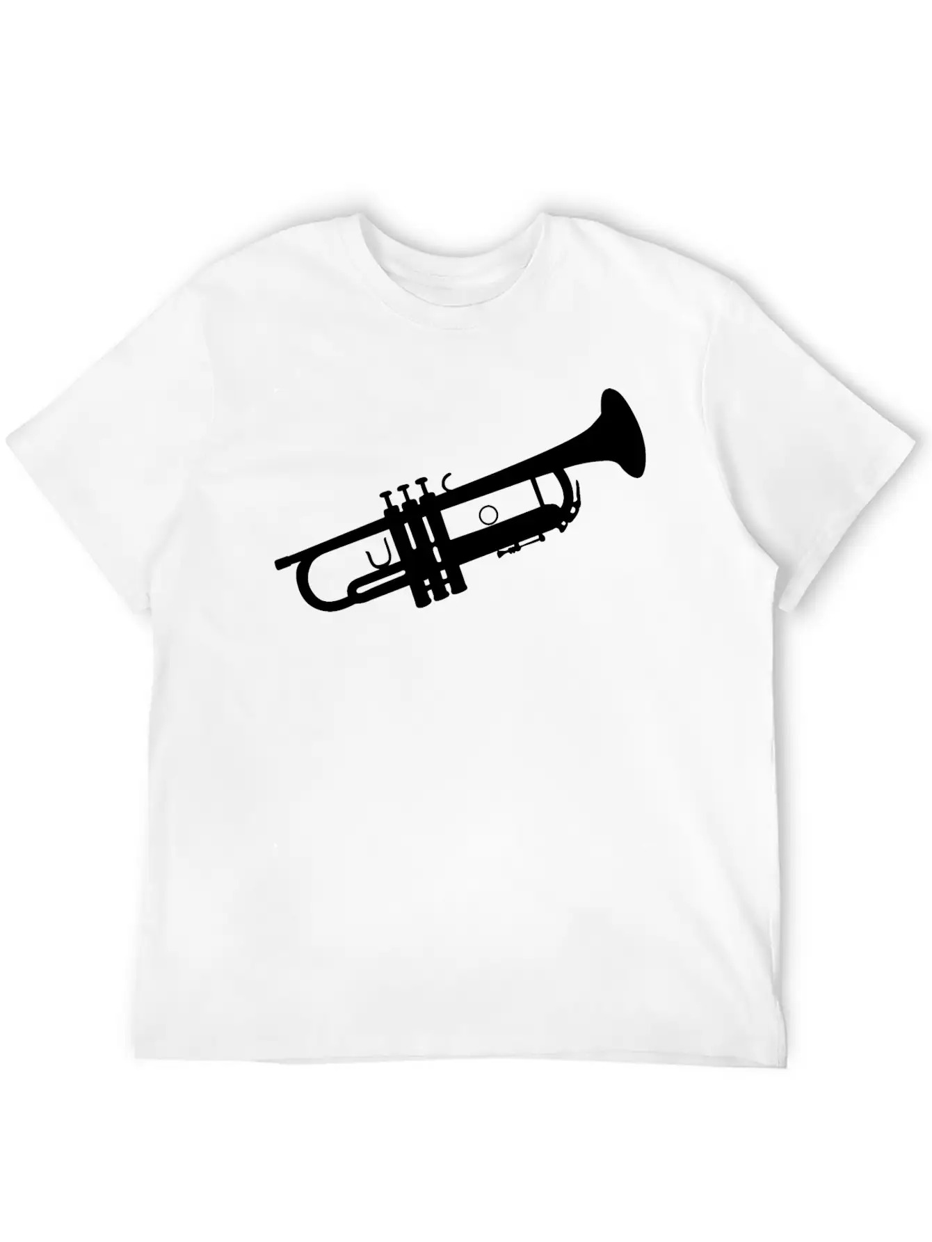 Trumpet Silhouette White Soft Cotton Short Sleeve Tee ¨C Unisex Wardrobe Staple