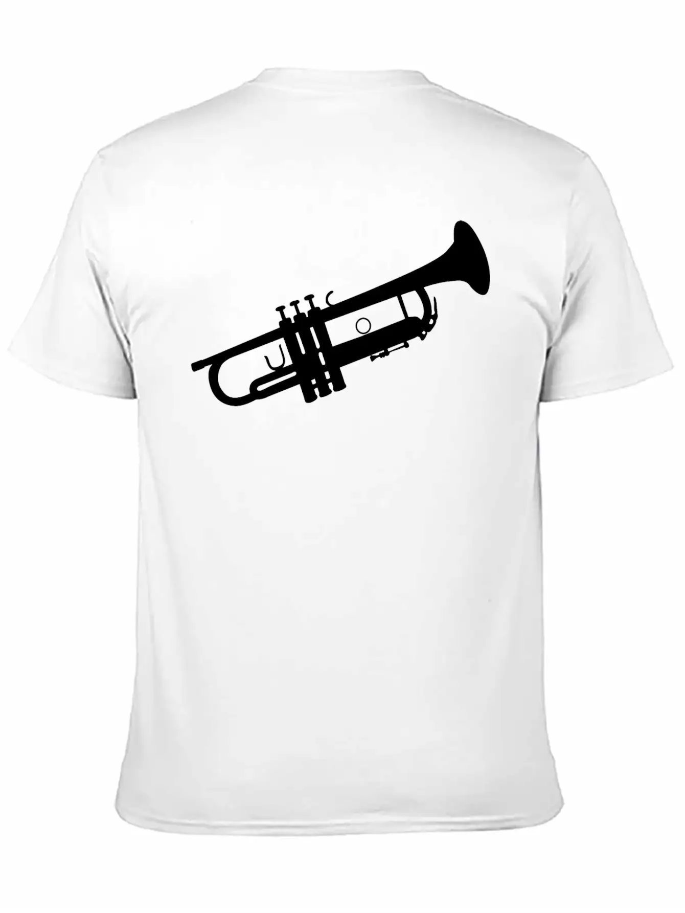 Trumpet Silhouette White Soft Cotton Short Sleeve Tee ¨C Unisex Wardrobe Staple