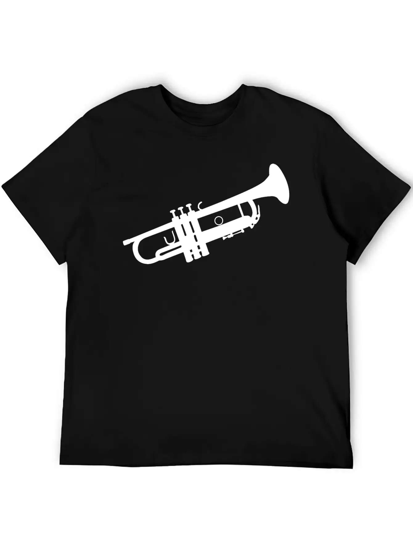 Trumpet Silhouette White Soft Cotton Short Sleeve Tee ¨C Unisex Wardrobe Staple