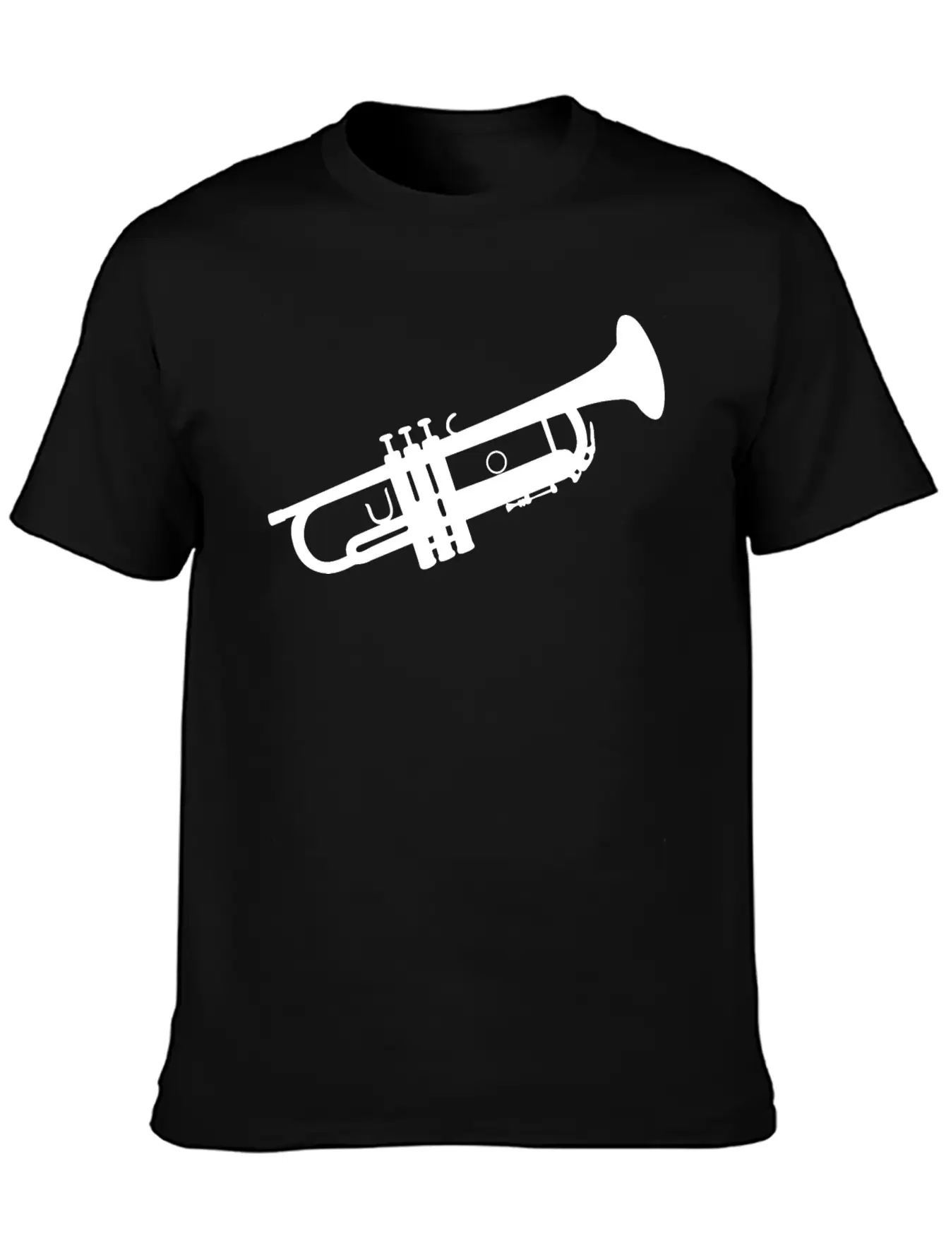 Trumpet Silhouette White Soft Cotton Short Sleeve Tee ¨C Unisex Wardrobe Staple