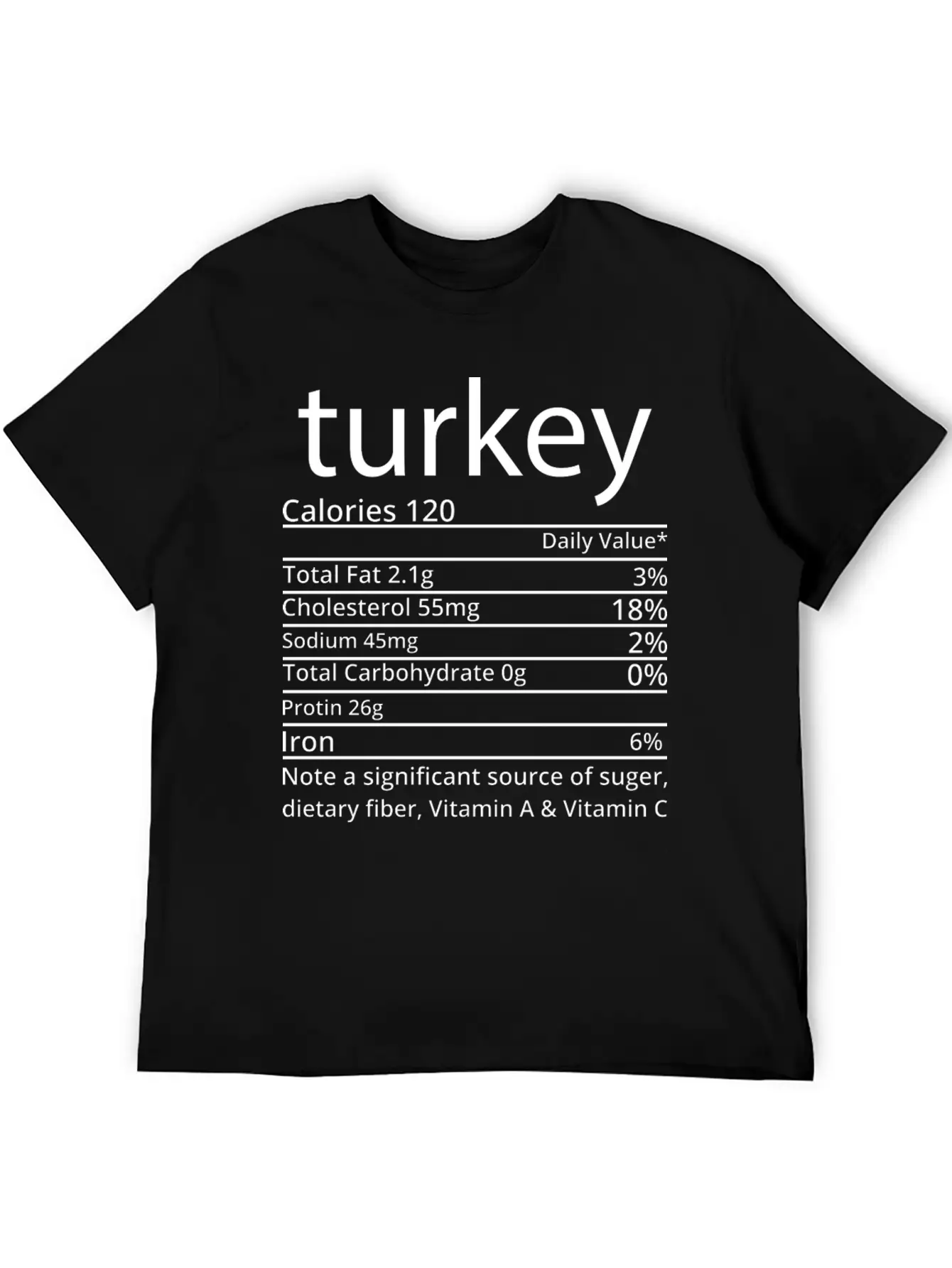 Turkey Nutrition Facts Thanksgiving T Shirt Basic Graphic T-Shirt ¨C Daily Comfort In Soft Cotton