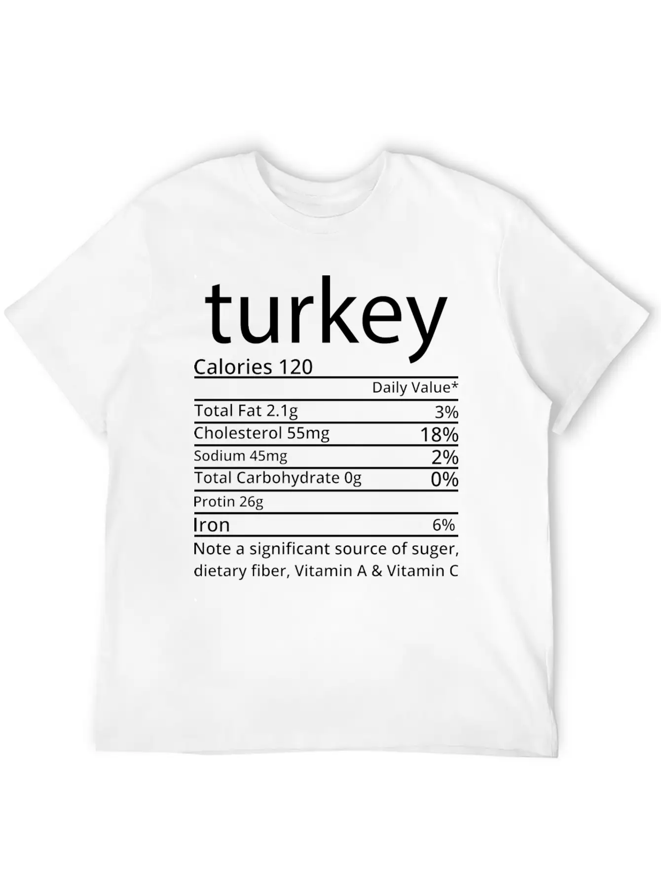 Turkey Nutrition Facts Thanksgiving T Shirt Basic Graphic T-Shirt ¨C Daily Comfort In Soft Cotton
