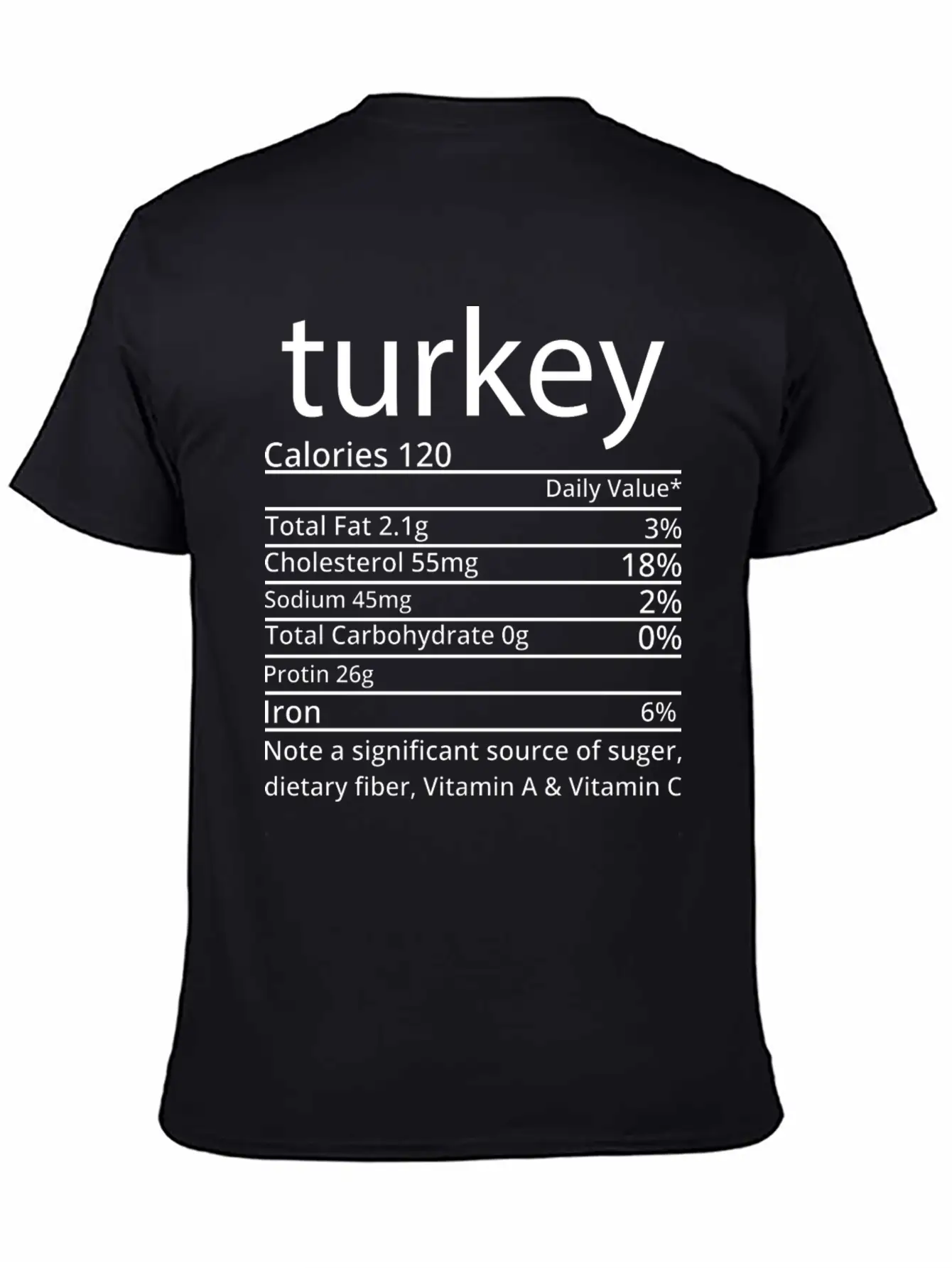 Turkey Nutrition Facts Thanksgiving T Shirt Basic Graphic T-Shirt ¨C Daily Comfort In Soft Cotton