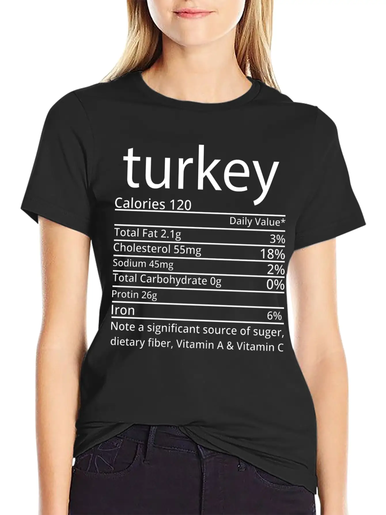Turkey Nutrition Facts Thanksgiving T Shirt Basic Graphic T-Shirt ¨C Daily Comfort In Soft Cotton