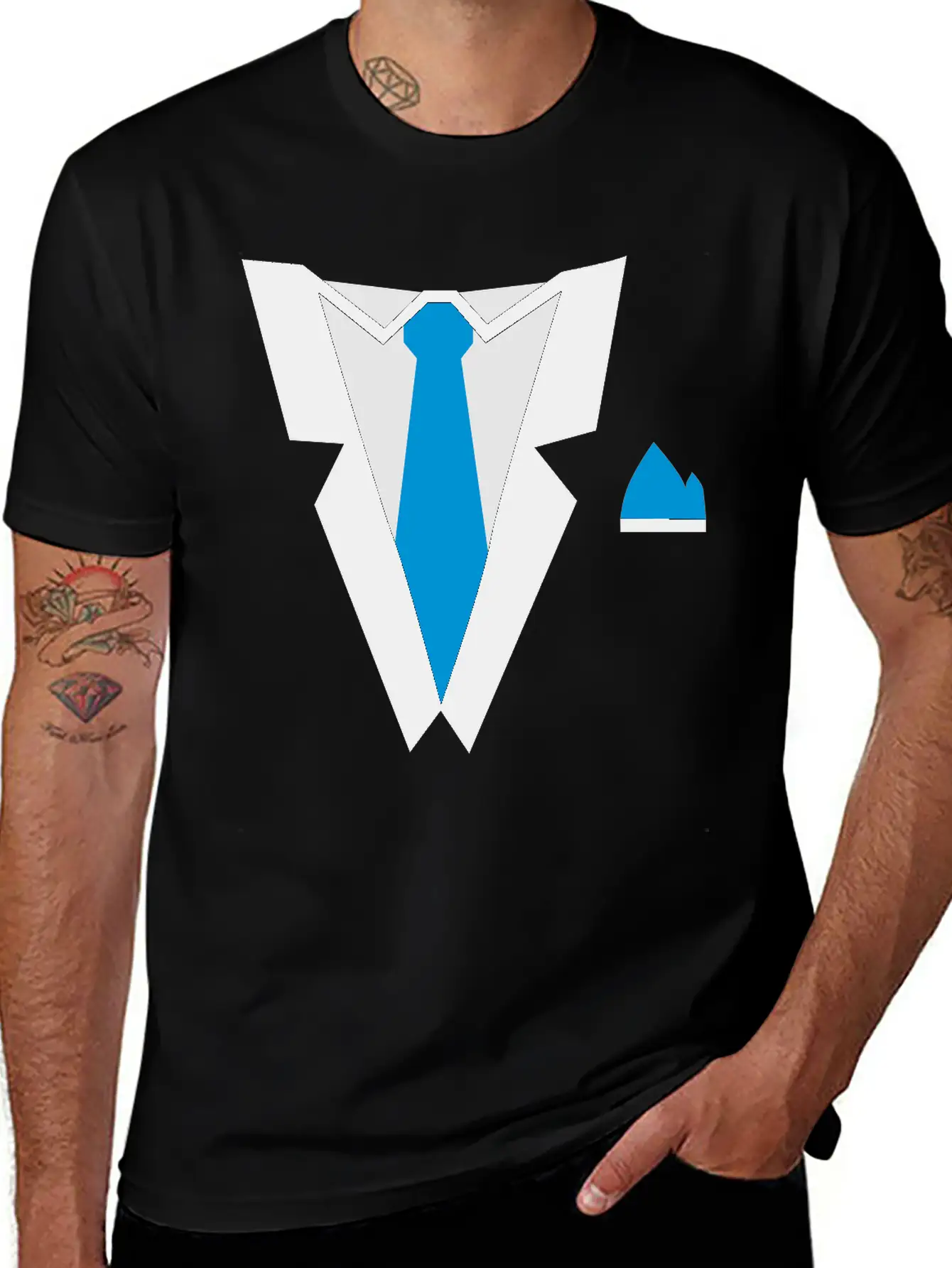 Tuxedo Essential Cotton Tee For Daily Outfits ¨C Unisex Style