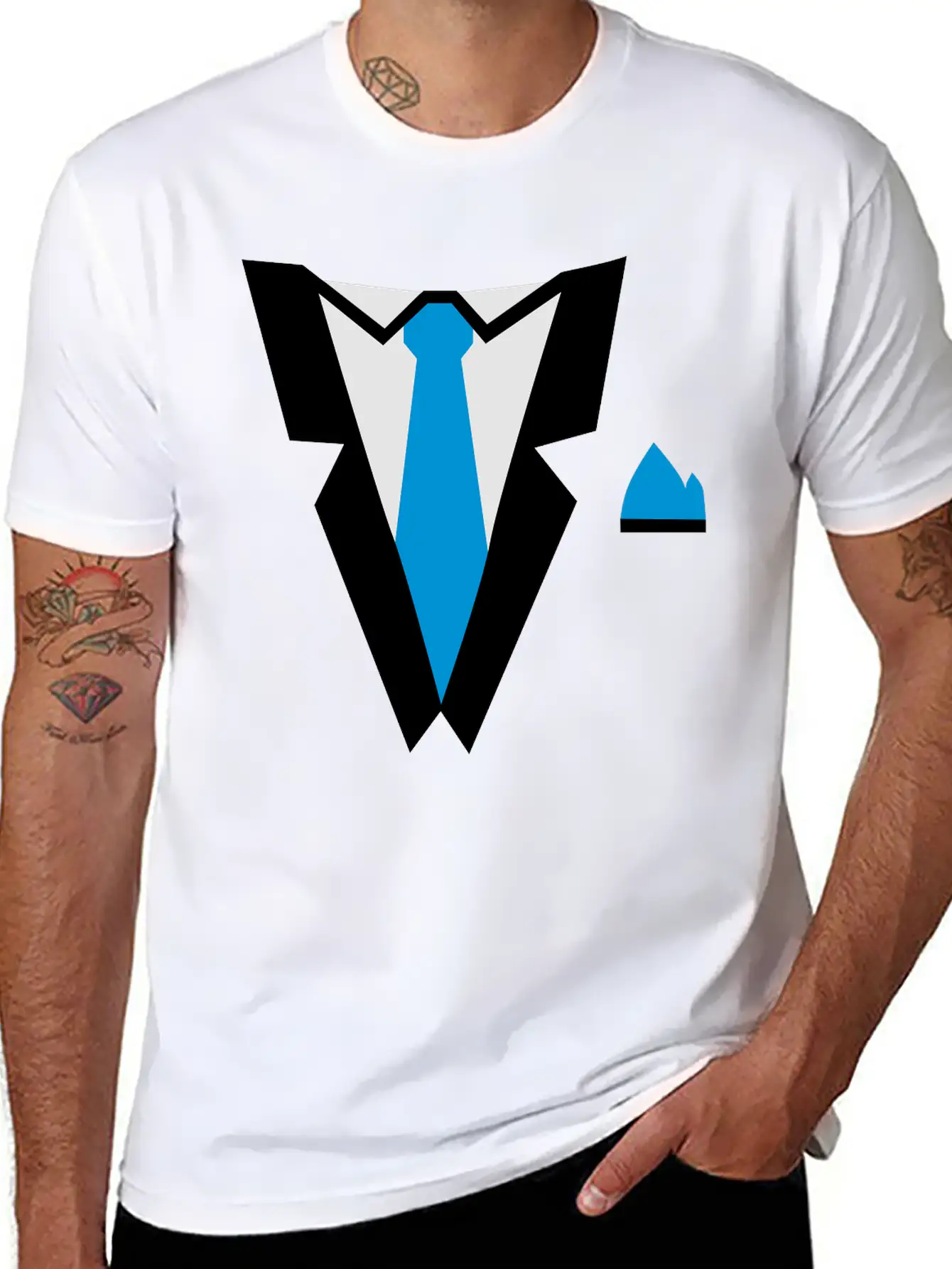 Tuxedo Essential Cotton Tee For Daily Outfits ¨C Unisex Style