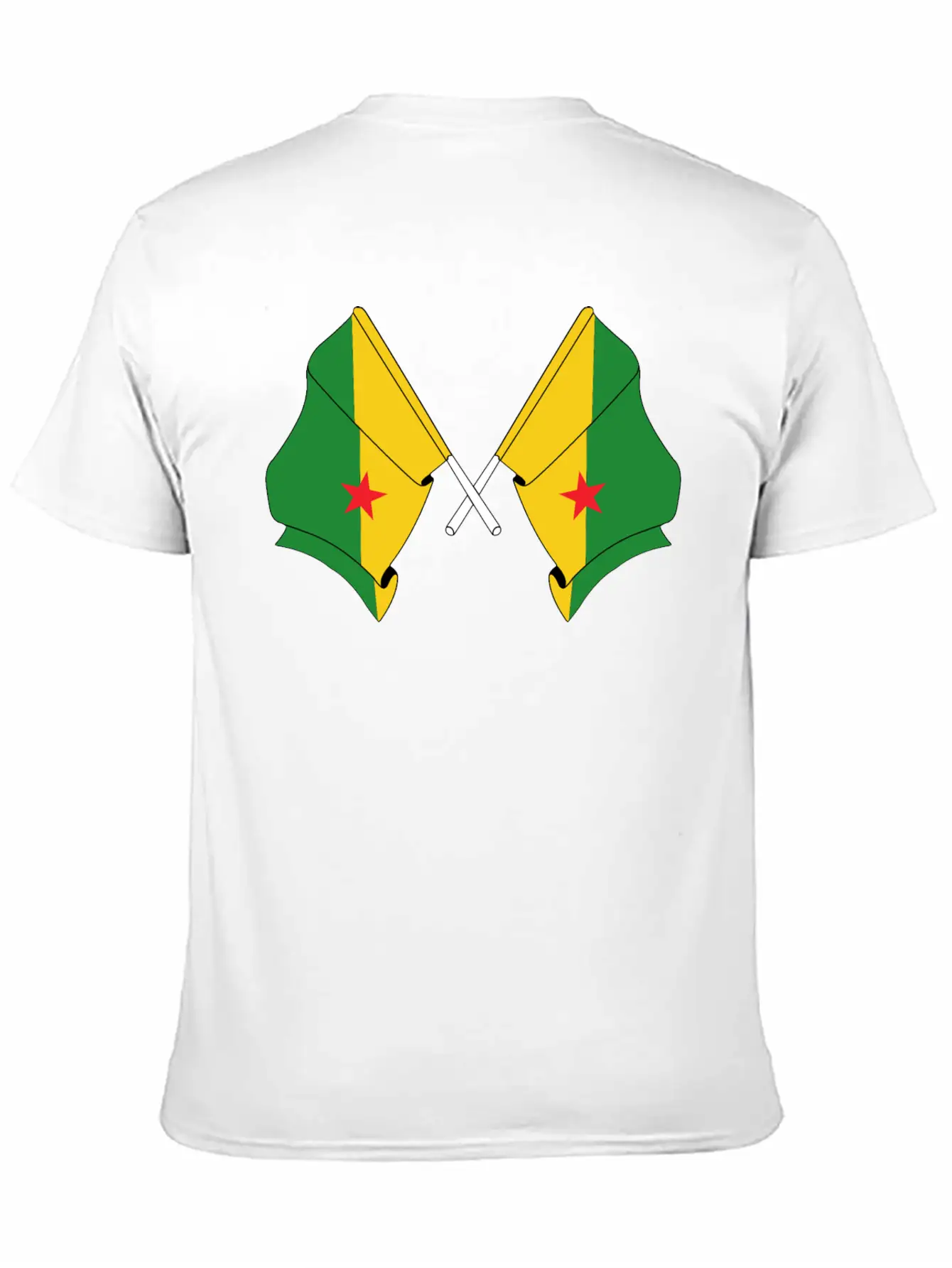 Two Crossed Flags Of French Guiana Soft Cotton Short Sleeve Tee ¨C Unisex Wardrobe Staple