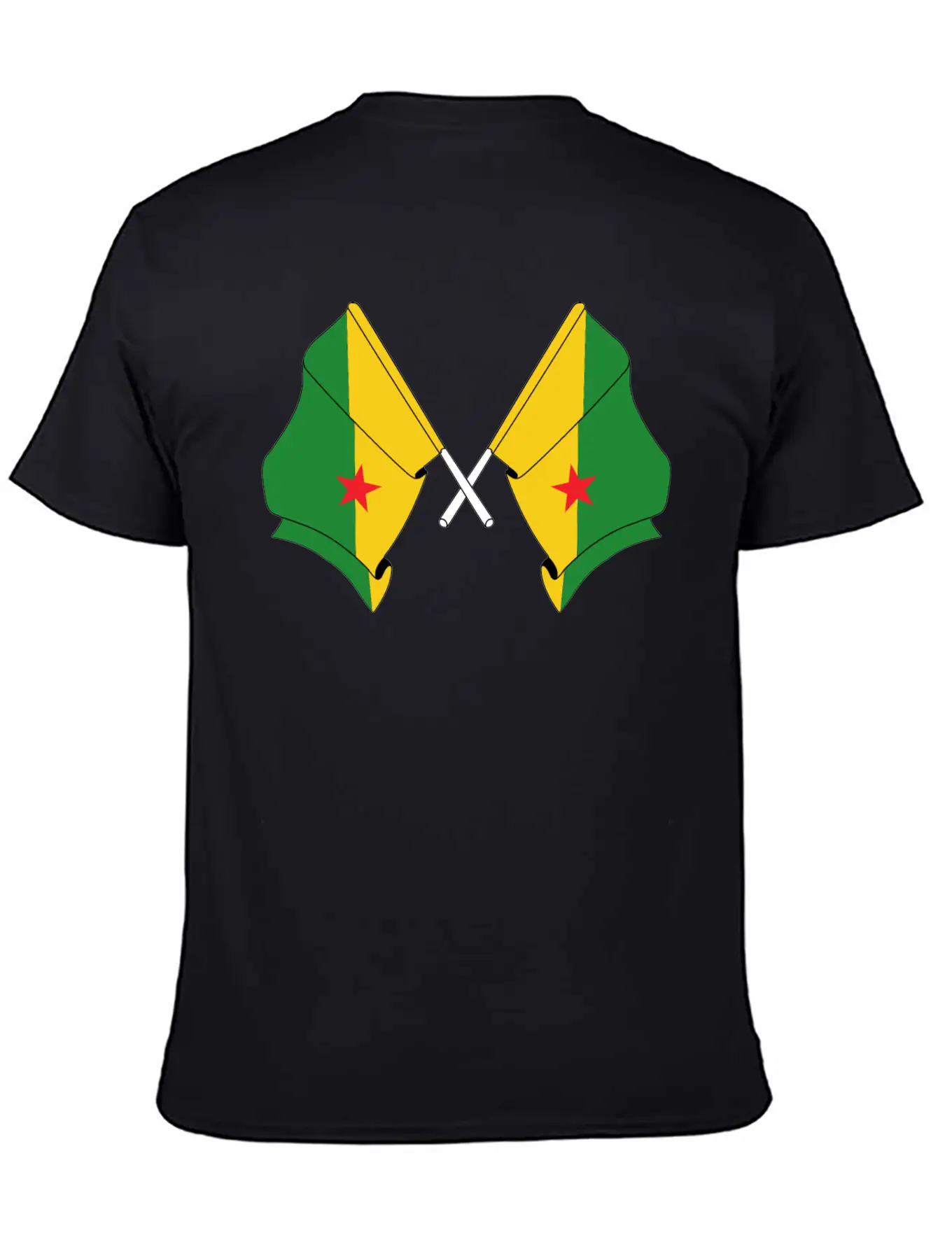 Two Crossed Flags Of French Guiana Soft Cotton Short Sleeve Tee ¨C Unisex Wardrobe Staple